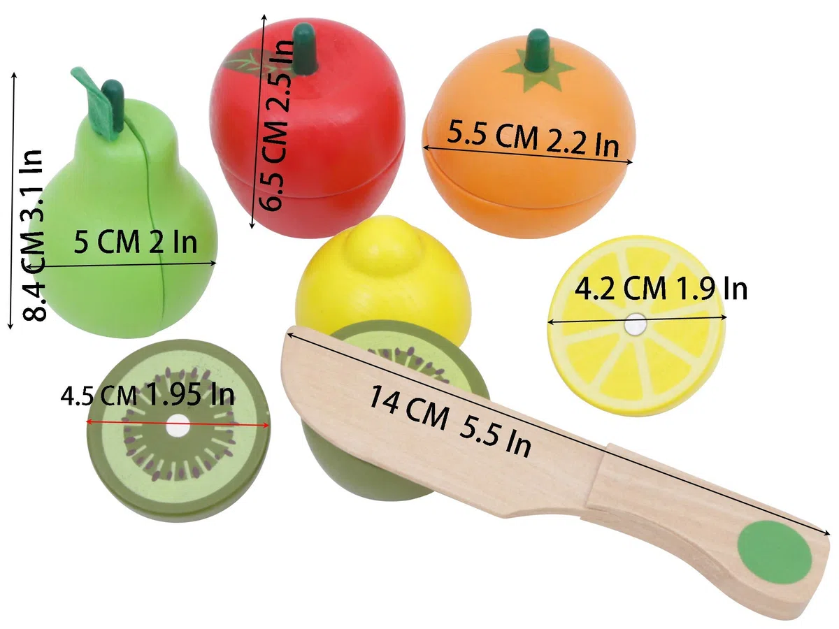 TOWO alimenti da tagliare giocattolo in legno di Jumbo - Frutta e Veg di legno