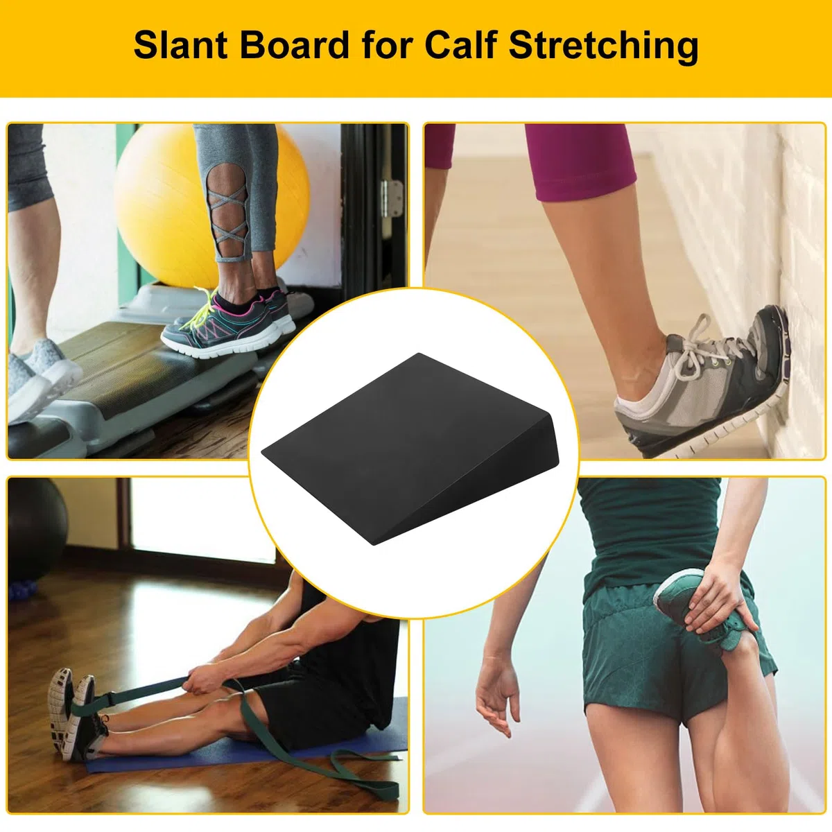 Tavola inclinata antiscivolo in schiuma ad alta densità per squat, cuneo portatile per fitness, stretching, yoga, flessibilità alla caviglia del polpaccio, accessori per allenamento per uomini e donne