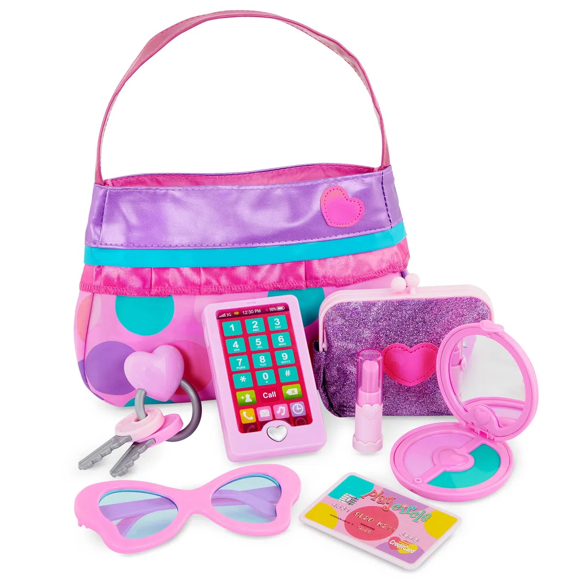Battat - Set di borse da principessa - Set di trucco e bellezza per bambini - Vestire gli accessori di moda - Gioco di finzione - Giocattolo per bambini - 3 anni +