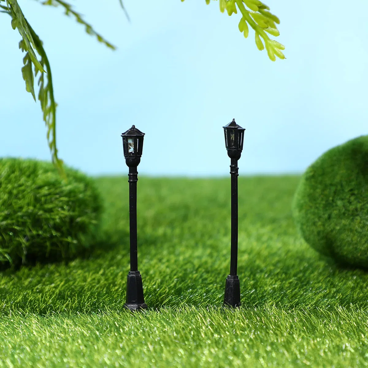 WINOMO 20pz LED Lampione forma Singolo Testa giardino parco luci plastica Lampione Scala 1: 100