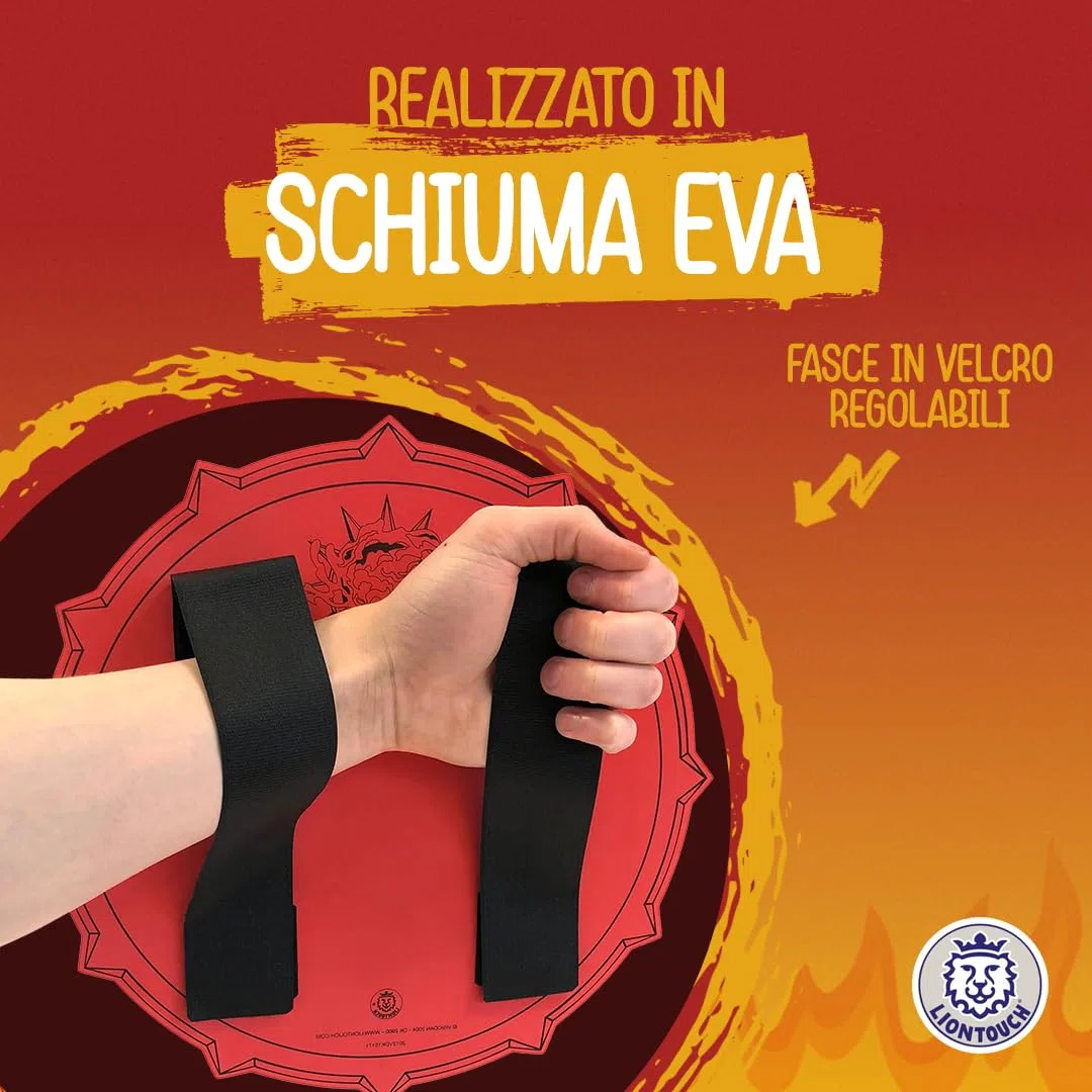 Liontouch - Scudo Fantasy con Fiamme - per Bambini età 3-8 Anni | Giocattolo Medievale in Sicura Gommapiuma per Giochi di Ruolo con Tema Fiamme Ruggenti | Accessorio per Battaglie, Cosplay e Costumi