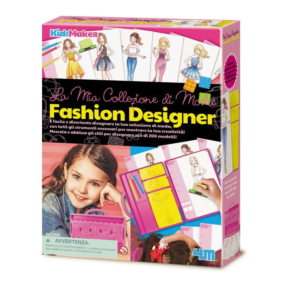 4M 4720 Fashion Designer Studio, Gira La Moda Anni 2020, Gioco Creativo per Disegnare, Crea la tua collezione di moda, Attività Creativa e Stimolante dai 5 anni