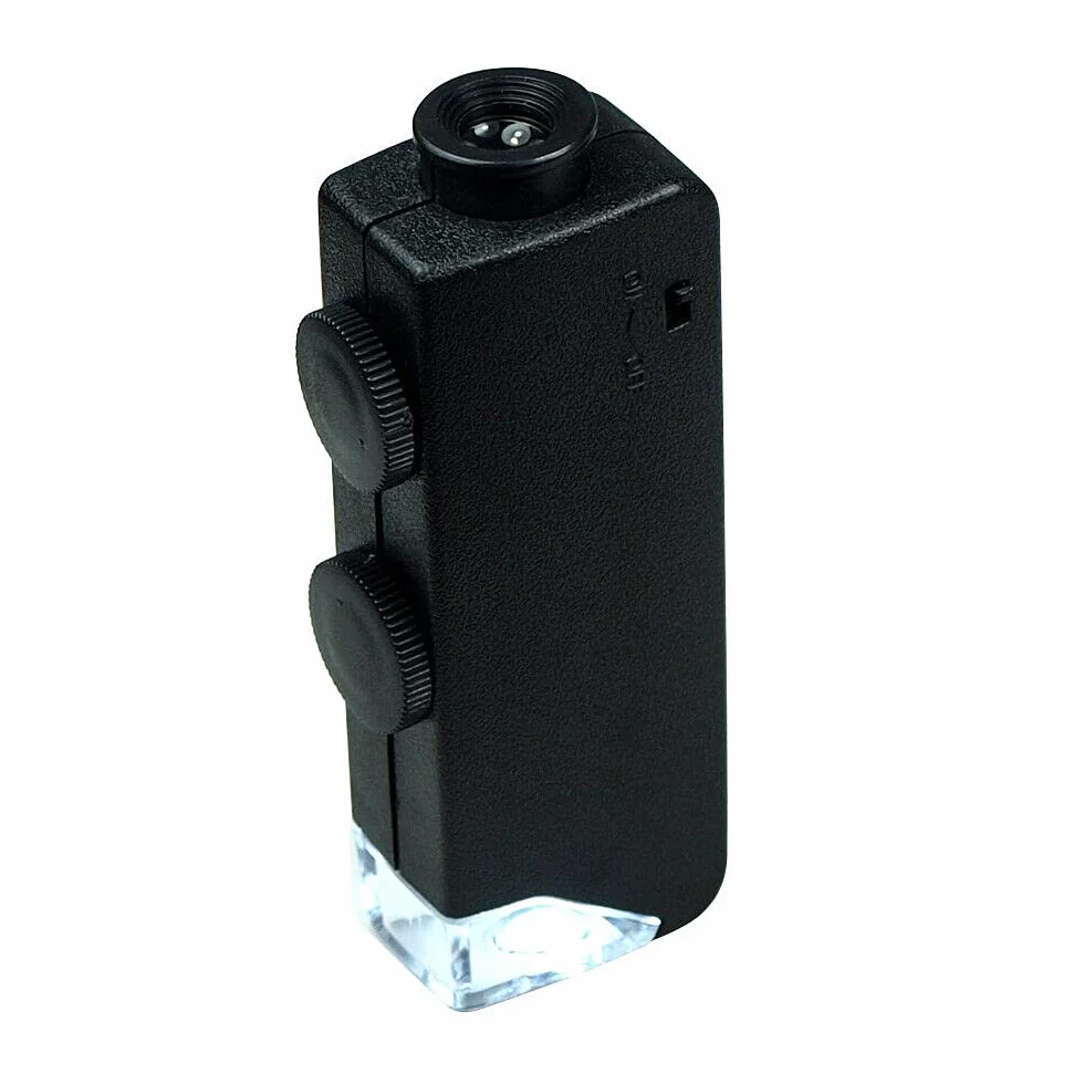 Mini microscopio illuminato a LED da 60X - 100X, lente d'ingrandimento per gioielli, monete, gemme, francobolli, orologi, rocce