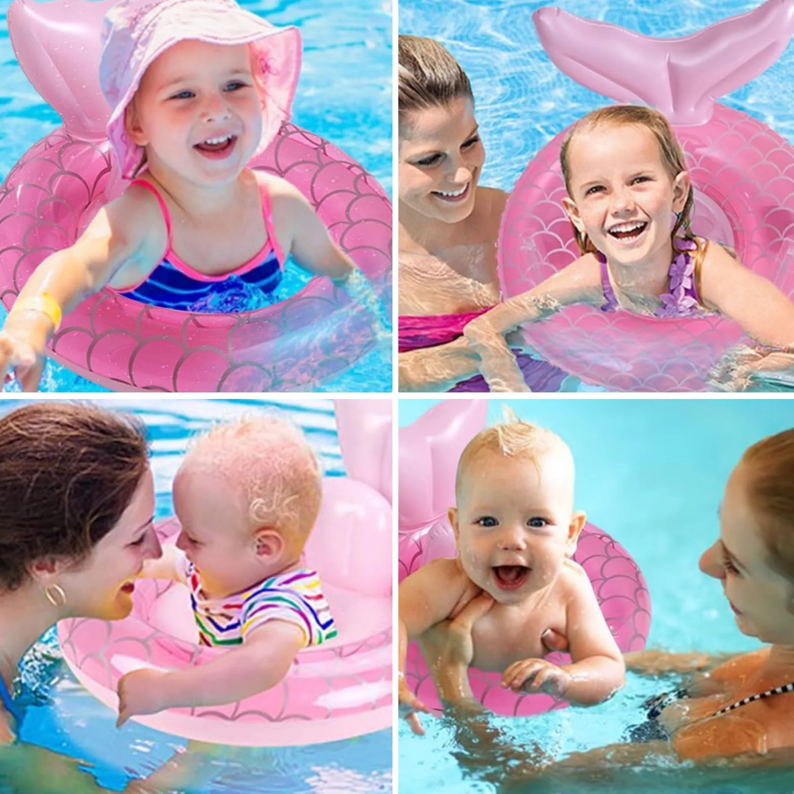 Salvagente Neonato per bambine,1-3 anni, anello gonfiabile per il nuoto del bambino, galleggiante per piscina con sedile e maniglia, anello gonfiabile per nuotare in piscina, ciambella neonato bambini