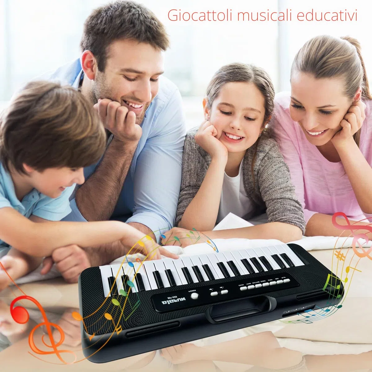 Tastiera per Pianoforte per Bambini,37 Tasti Pianoforte per Bambini con Microfono Portatile Apprendimento Educativo Natale Regalo di compleanno Giocattoli per 3 4 5 6 7 8 Anni Ragazze Ragazzi(Nero)