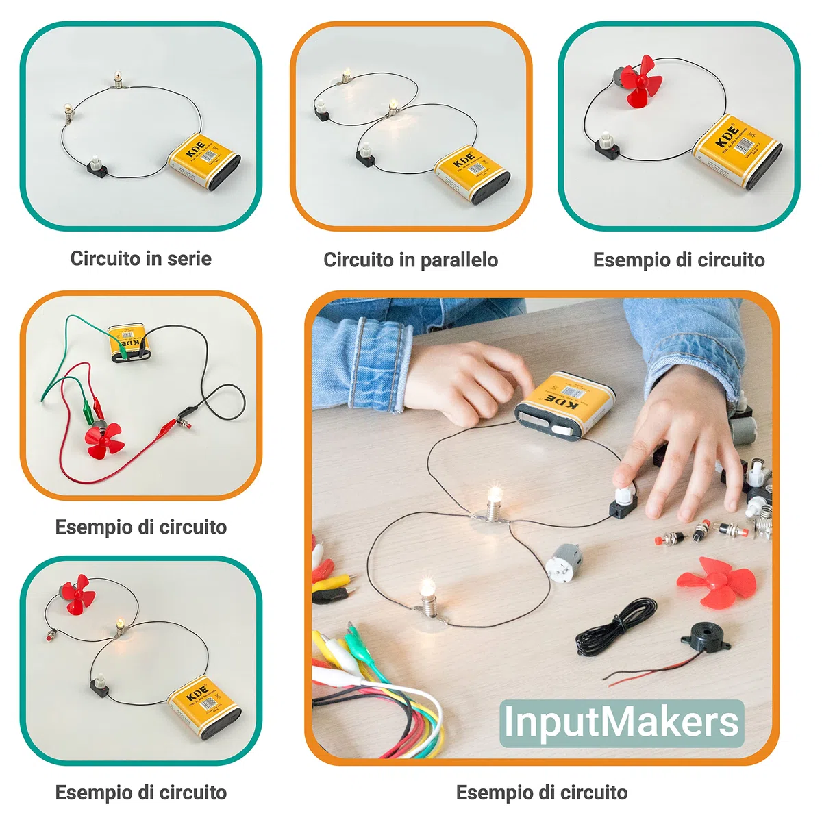 Kit elettrico scolastico avanzato - circuiti elettrici, kit circuito elettrico scuola, kit elettronica, kit scuola, esperimenti scientifici per bambini, circuito elettrico scolastici.