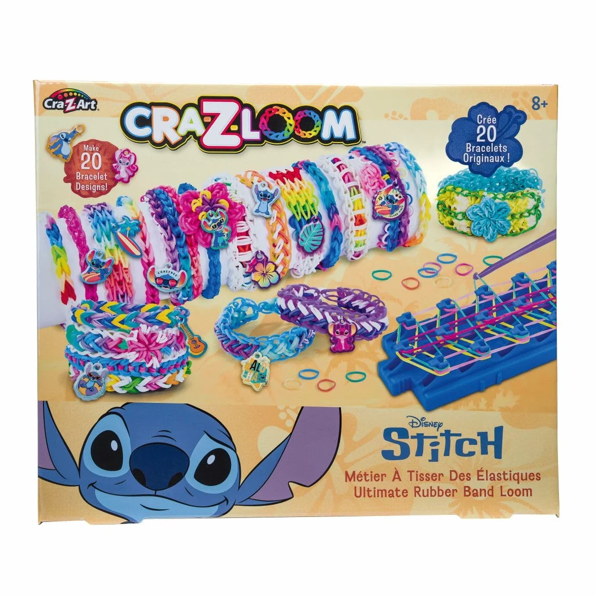 Lexibook, Laboratorio di Braccialetti Elastici Stitch Cra-Z-Loom, Blu, CRLOOM9D