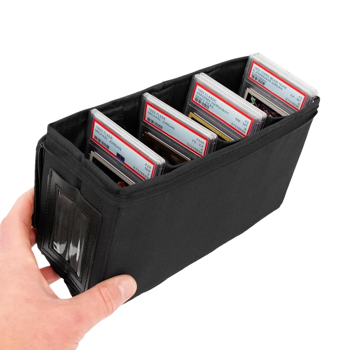 Custodia per carte graduate – Scatola portaoggetti a carico dall'alto | Custodie per giochi | Contenitore portaoggetti pieghevole con 3 separatori interni, organizer leggero per 30 carte di S