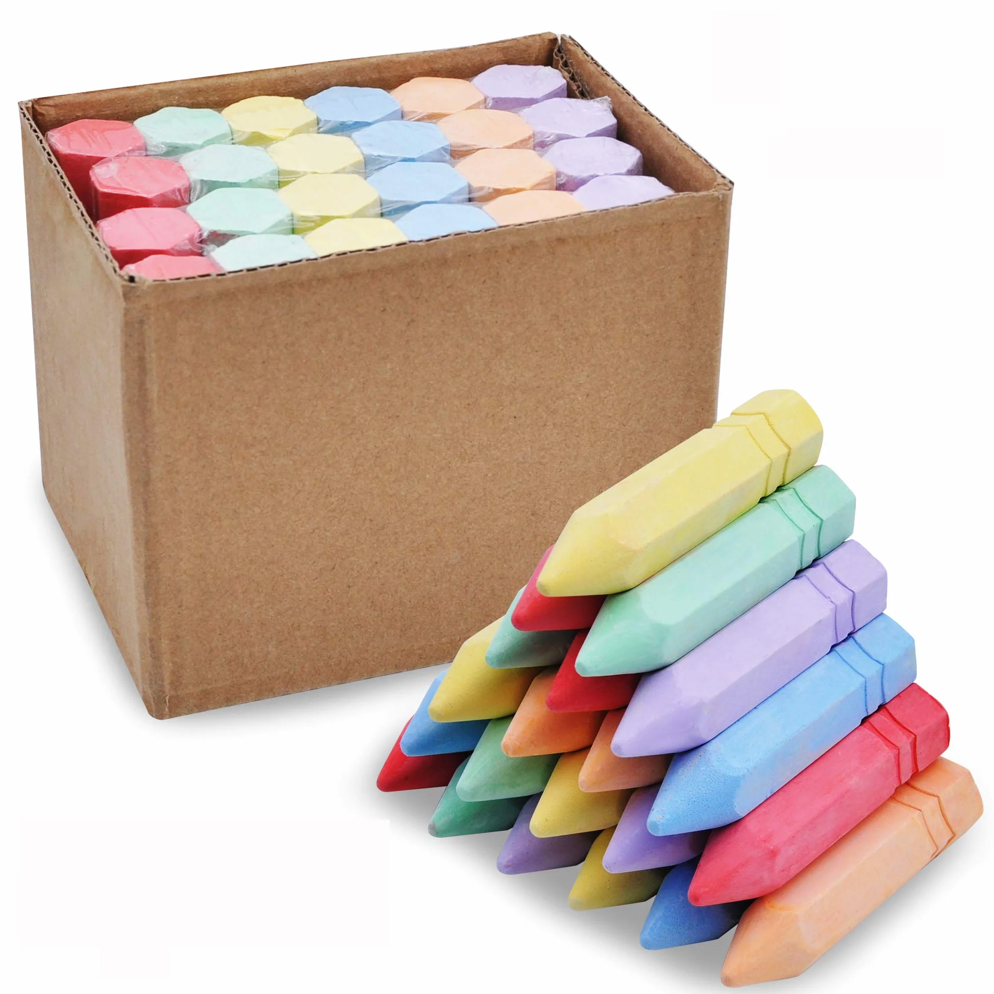 JOYIN 24Pezzi Set di Gessetti Lavabili da Marciapiede Jumbo a Forma di Cono, non Tossici, per Giochi Artistici, Giochi Estivi All'aperto e Disegno su Lavagna