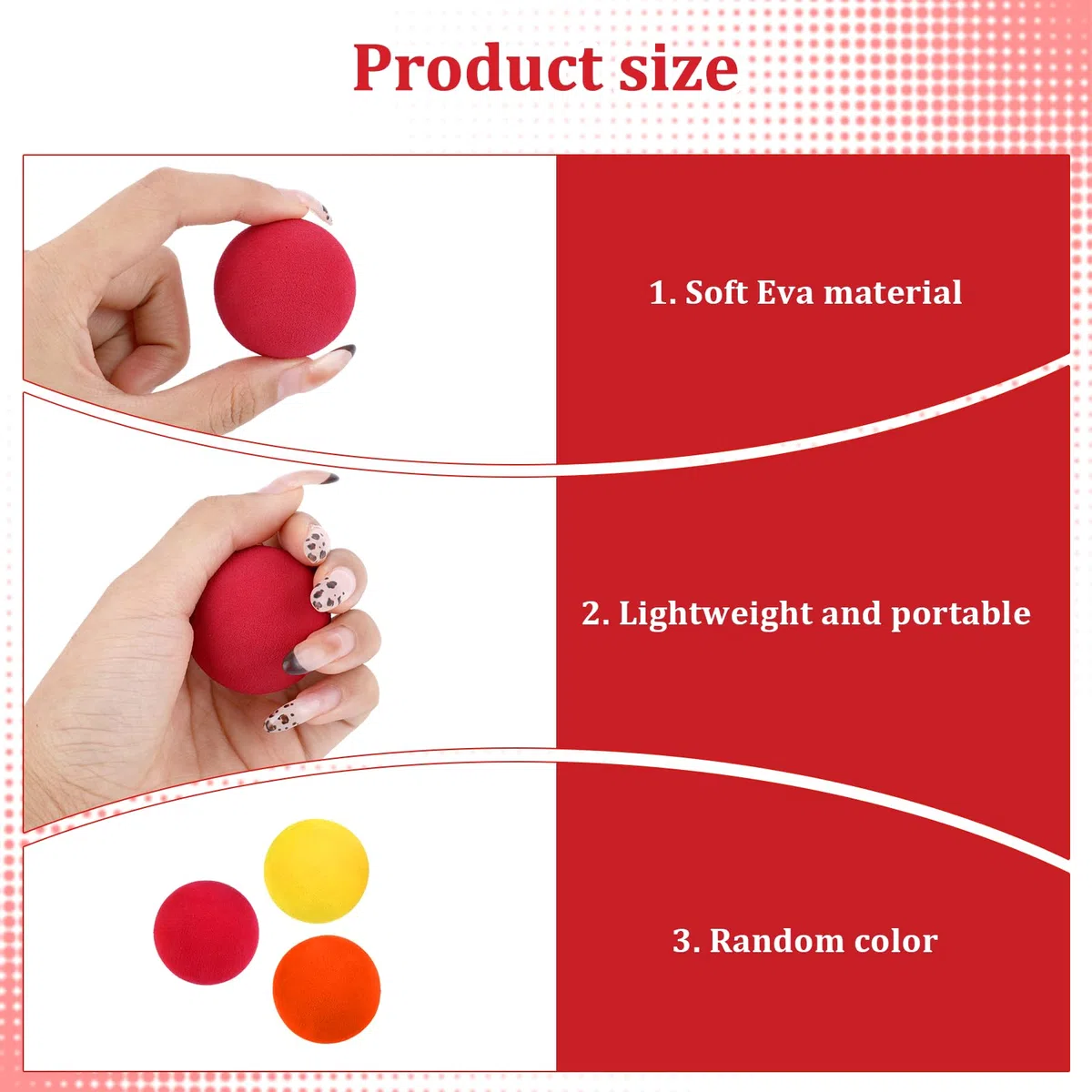Set di 12 palline in gommapiuma, elastiche, per bambini, in materiale EVA, con diametro di 6 cm, per tutta la famiglia