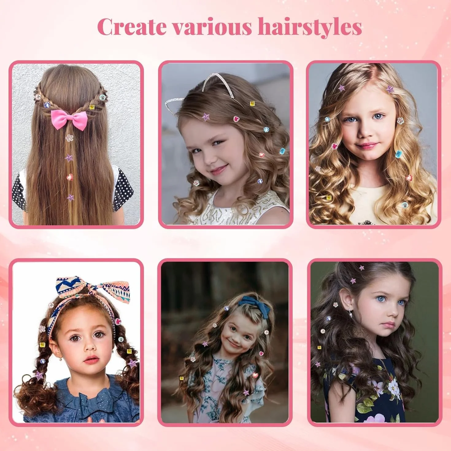Regalo Bambina 5 6 7 8 9 10 Anni, Kit Gemme Capelli Giochi Bambina 4-10 Anni Femmina, Lavoretti Creativi per Bambini, Regalo Compleanno Ragazza 11 12 Anni
