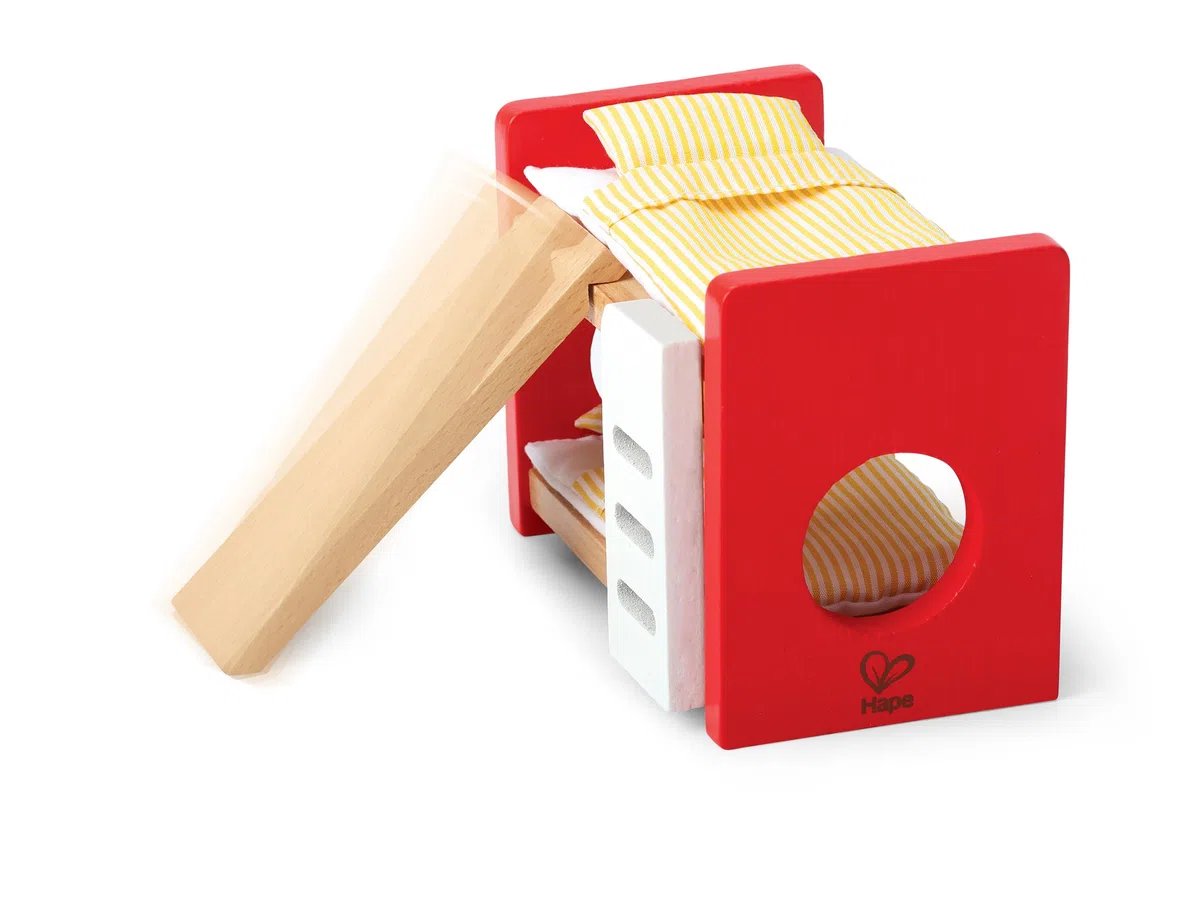 Hape Cameretta dei bambini per la casa delle bambole | Mobili e accessori in legno di qualità | Per gioco di ruolo dai 3 anni