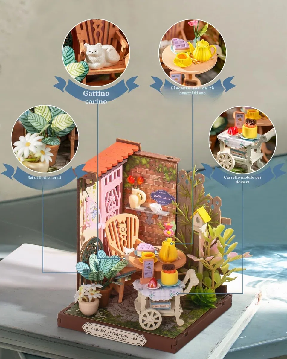 Rolife DIY Miniature House Modellismo Casa in Miniatura da Costruire Modellismo da Costruire Adulti 3D Puzzle Legno Diorama Kit Fai Da Te Regali Bricolage Adulti Insegnante Bimba Femmina