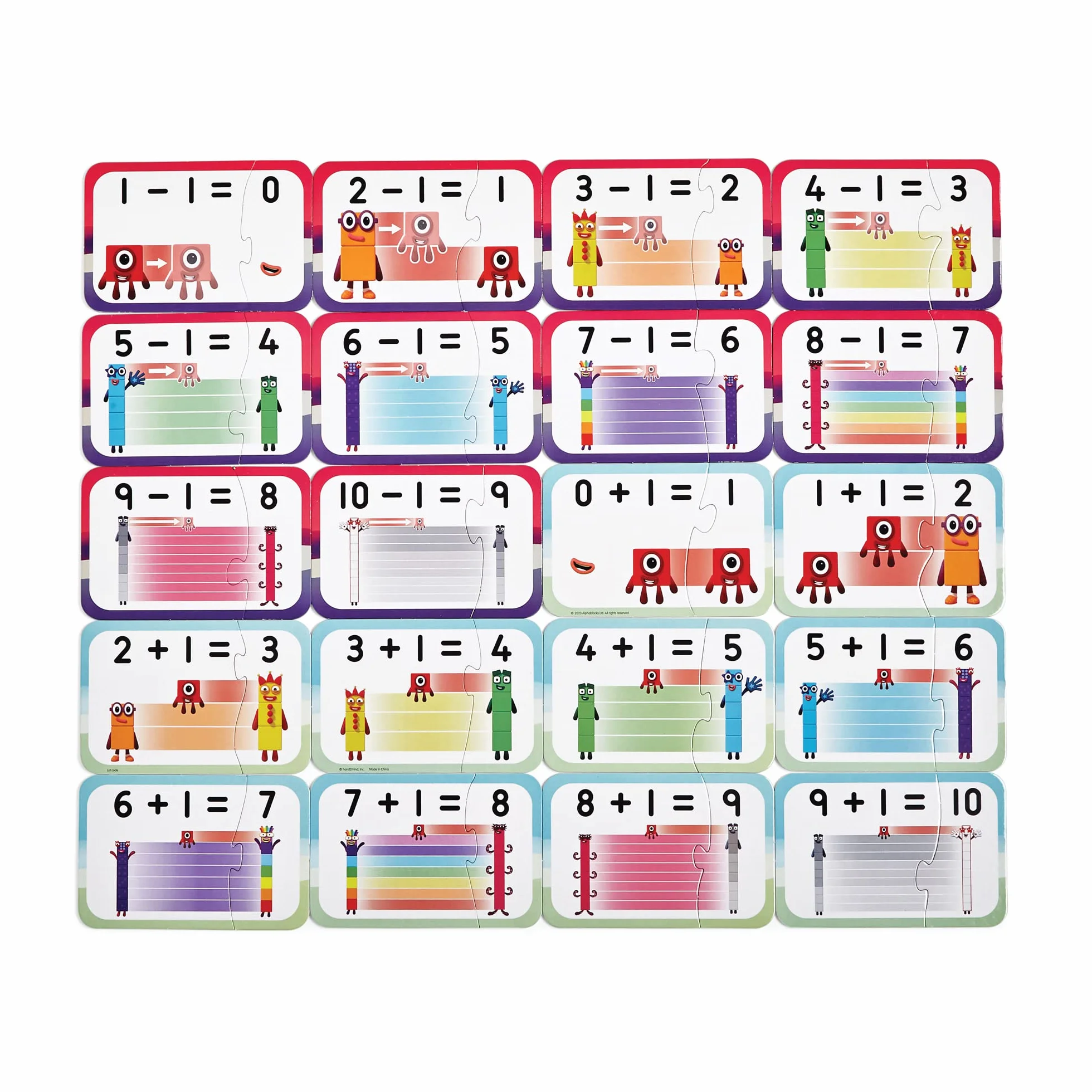 Learning Resources- Set Addizione e Sottrazione Numberblocks, matematico, 20 didattici in Una Confezione, Puzzle a 2 Pezzi, dai 3 Anni in avanti, Multicolore, HM95402-UK