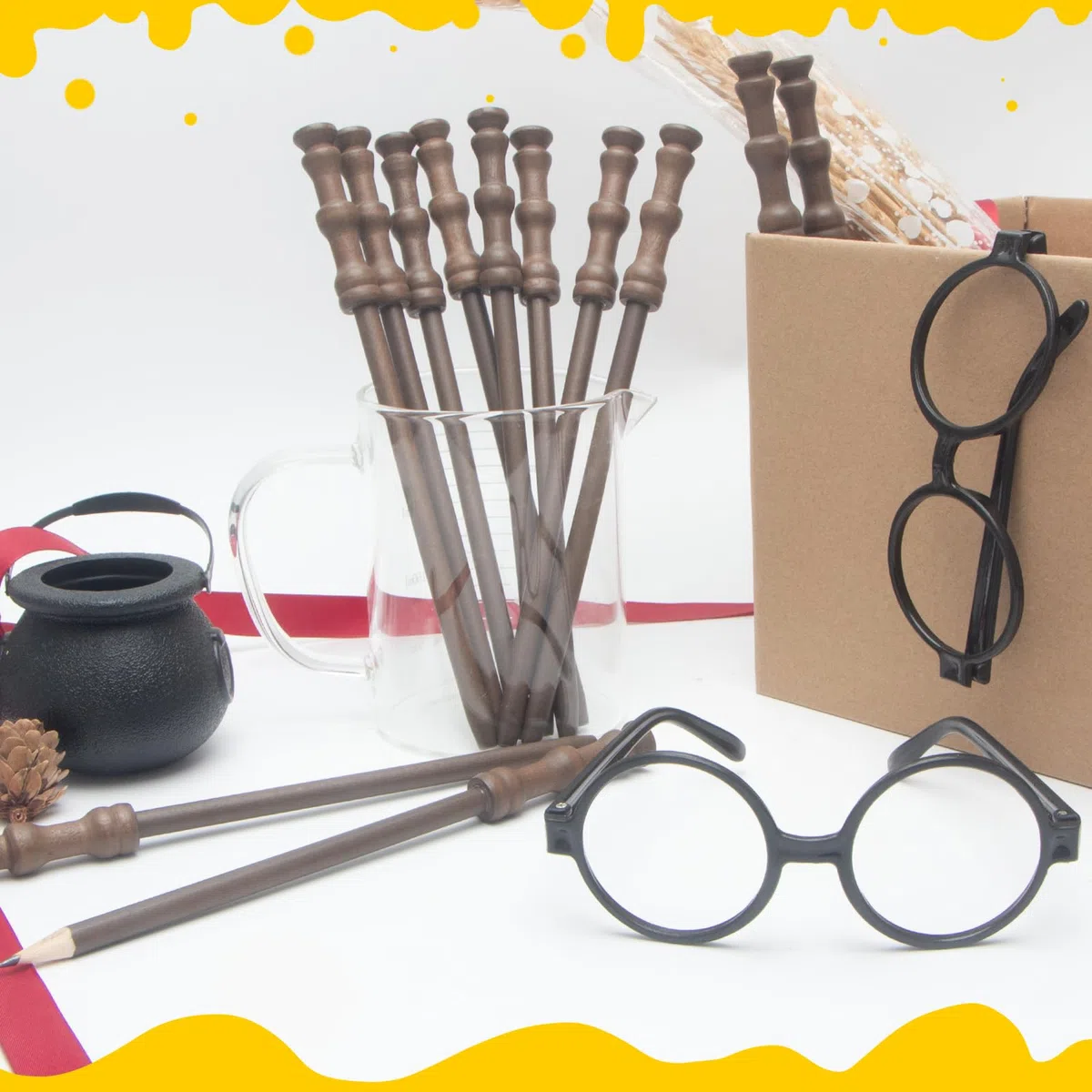 24 matite a bacchetta,forniture per feste per feste di compleanno magic,regalo di compleanno, riempitivi per borse Goody, Halloween decorazioni, premi scolastici