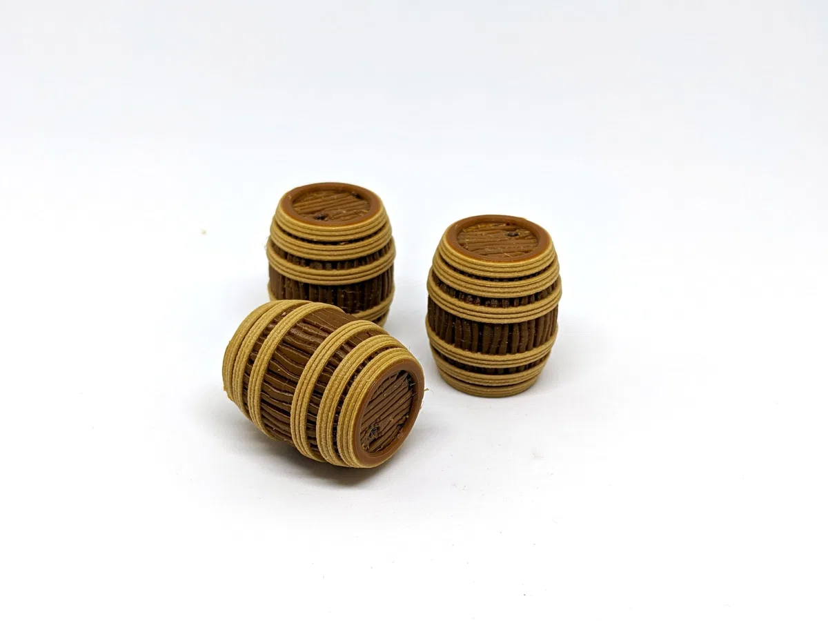 15 fusti e 15 scatole - Scenografia per Wargames e Miniature Fantasy 28 mm/32 mm - Stampato in 3D