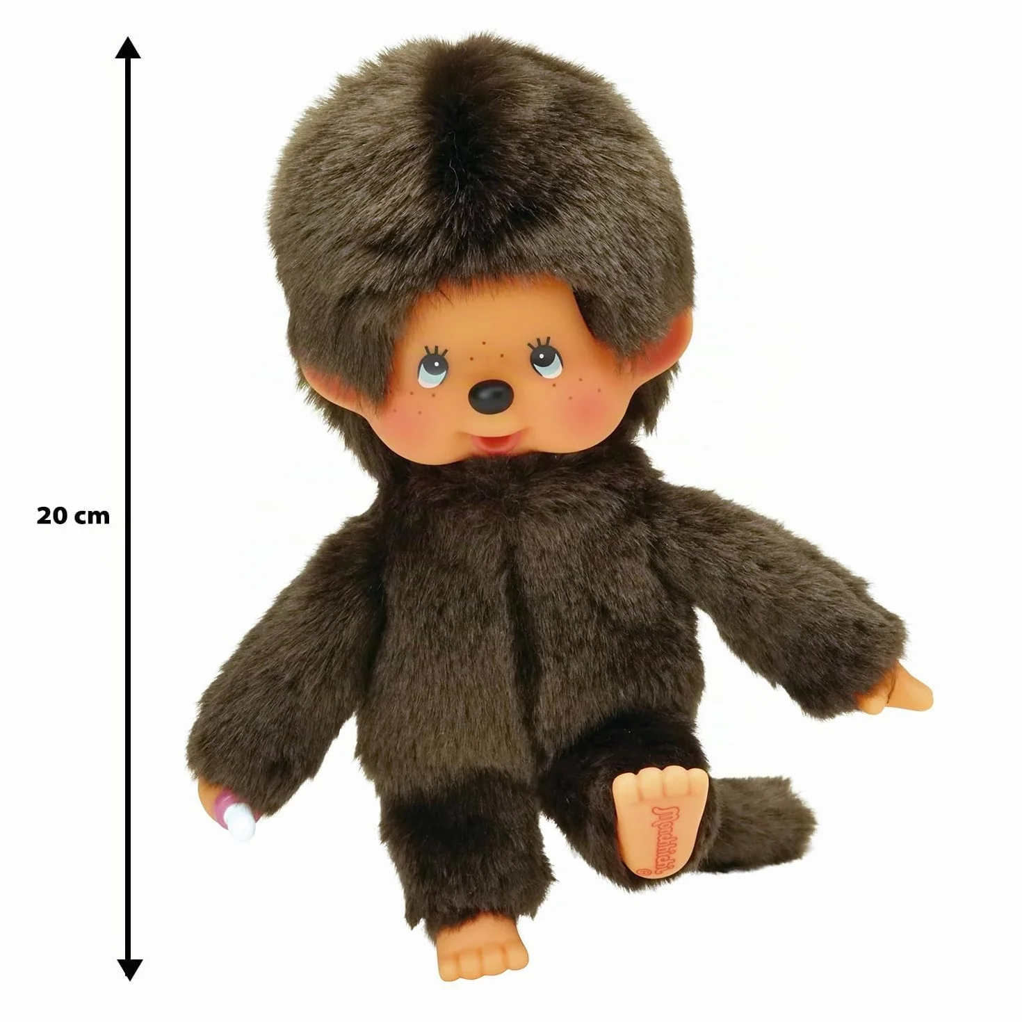 Monchhichi Bandai Peluche Originale - Peluche Scimmietta Iconica degli Anni '80 - Morbidissima peluche 20 cm per bambini, adulti - Giocattolo per Bambini dai 2 anni in su - 84637