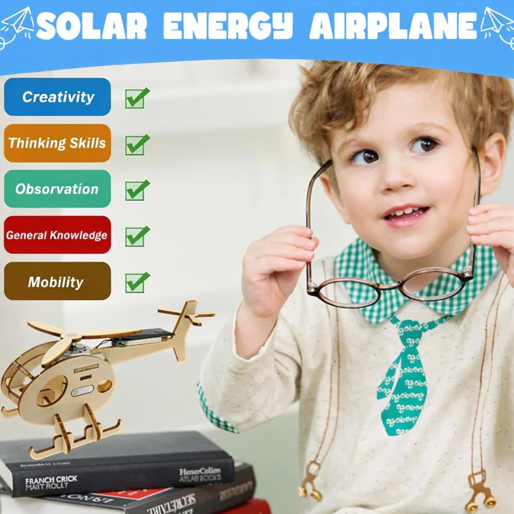 Artigianato giocattolo educativo in legno a energia solare fai da te artigianato modello meraviglioso per bambini
