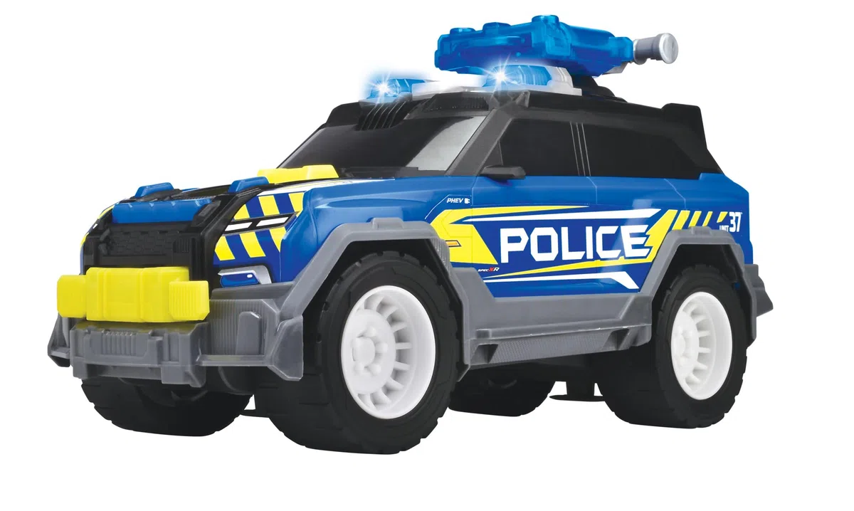 Dickie Toys - Police SUV 30 cm, a partire dai 3 anni, con funzione di tiro e accessori, con luci e suoni, batterie incluse, 203306022