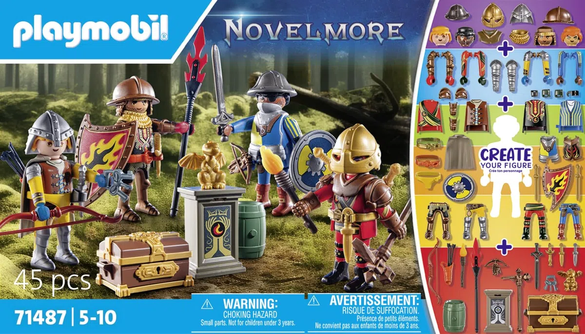 PLAYMOBIL Novelmore 71487 My Figures: Cavalieri, Cavalieri di Novelmore e Cavalieri di Burnham, Figure Personalizzabili, Giochi di Ruolo Divertenti, Giocattolo Realistico per Bambini dai 5 Anni in su