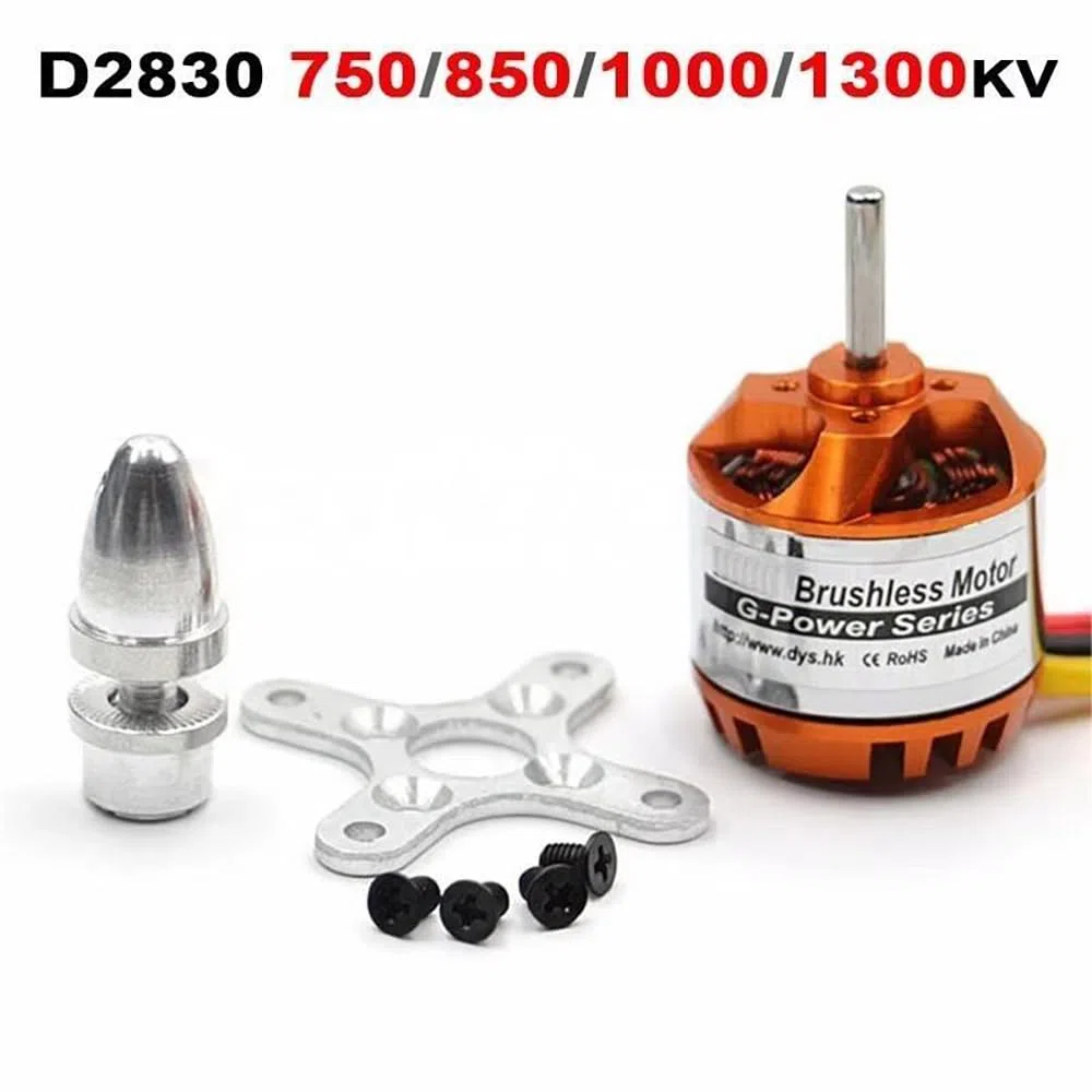 SPARKHOBBY DYS D2830 2830 750KV 850KV 1000KV 1300KV 2-4S Lipo Motore Brushless 3.175mm Albero 52g Oro e Argento per RC FPV Racing Droni (1PC D2830 1000KV)