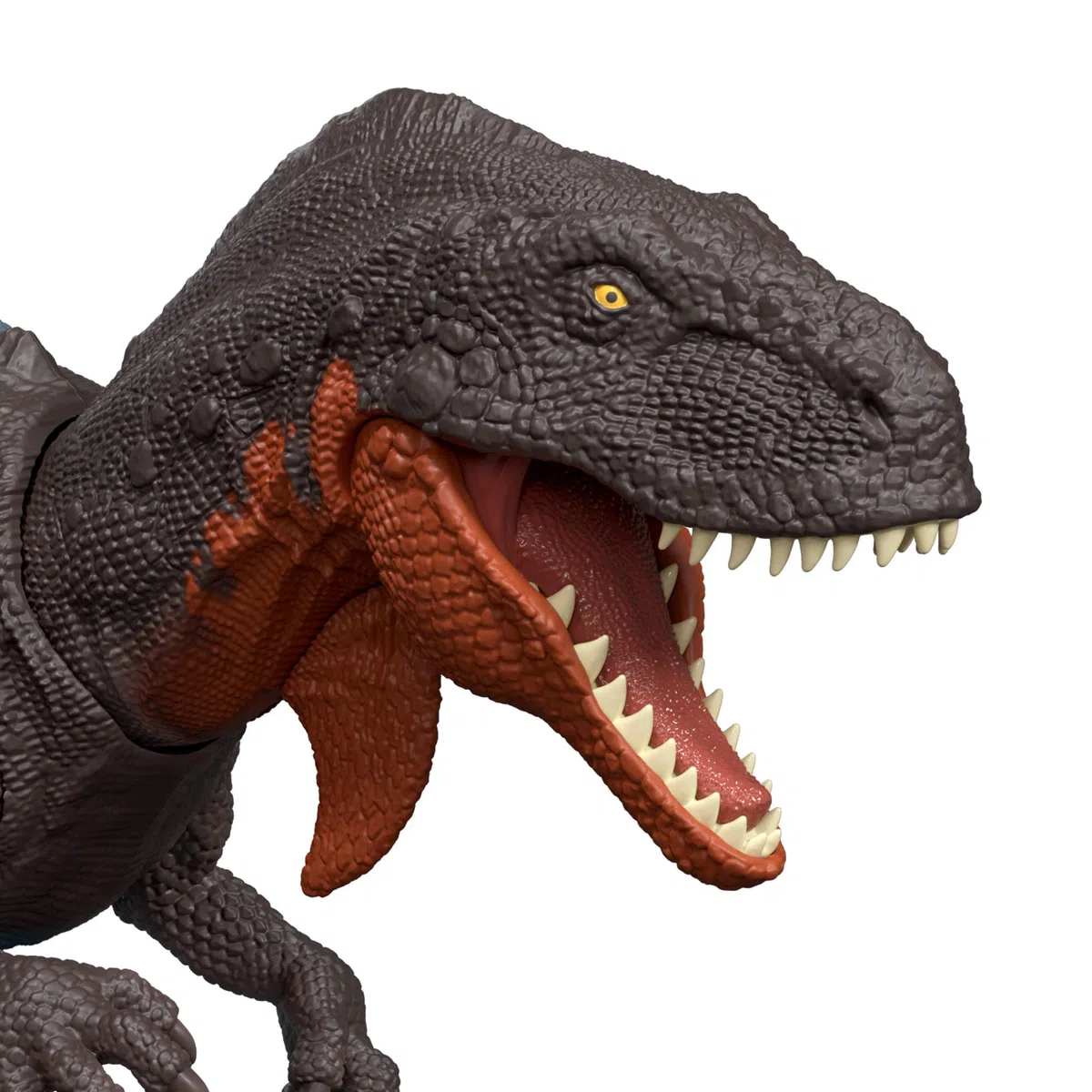 Mattel Jurassic World La Rinascita Abelisauro Ruggito Selvaggio, dinosauro giocattolo con morso multidirezionale azionato con la coda e suoni, snodato, gioco digitale, JGB91