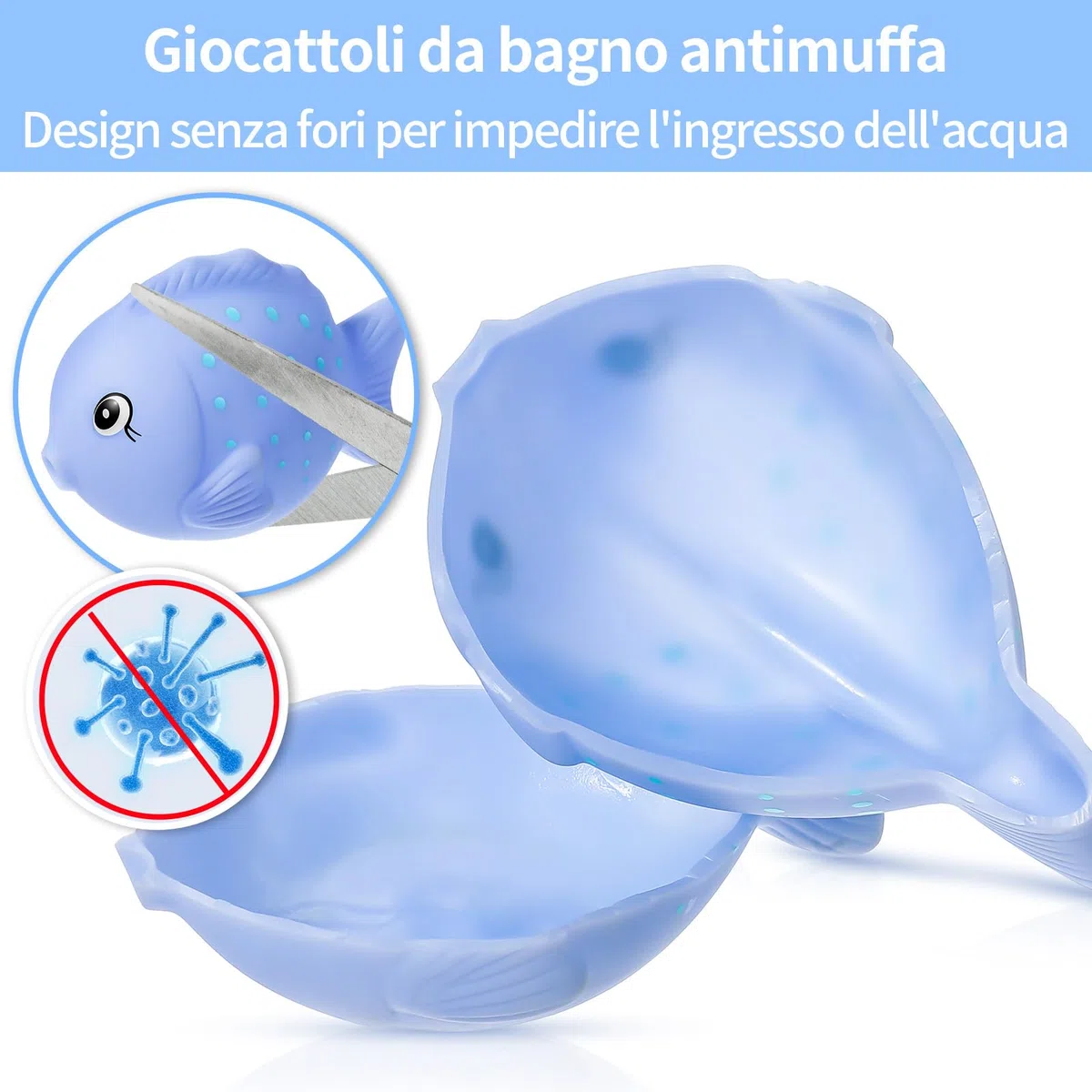 Senza fori animali marini - giochi acqua giochi piscina giochi mare per bambini giochi da spiaggia per bambini 1 anno 2 3 anni giochi per il bagnetto neonato（ antimuffa 9 pezzi ）