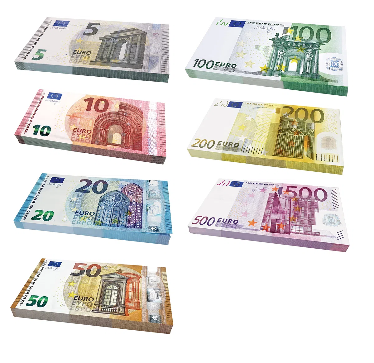 Scratch Cash Bundle 175 Dimensioni Aumentate al 125%, Banconote Finte 25 x 5, 10, 20, 50, 100, 200, 500 Euro, Fac-Simile Euro