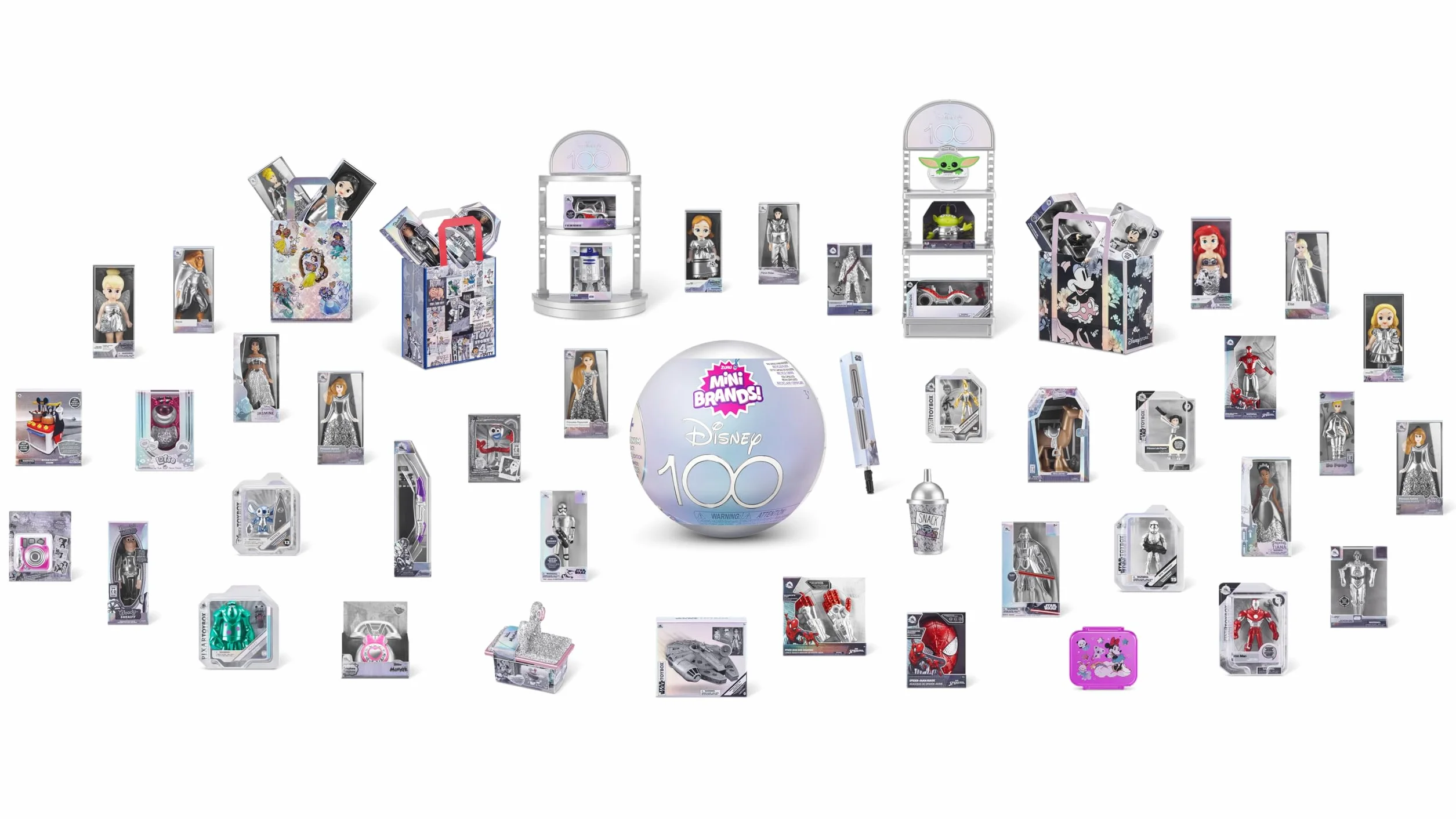5 Surprise 77426 100 Years of Wonders, Mini Brands Disney Platinum Limited Edition, capsula a sorpresa a capsula singola, giocattolo da collezione originale in miniatura, singolo