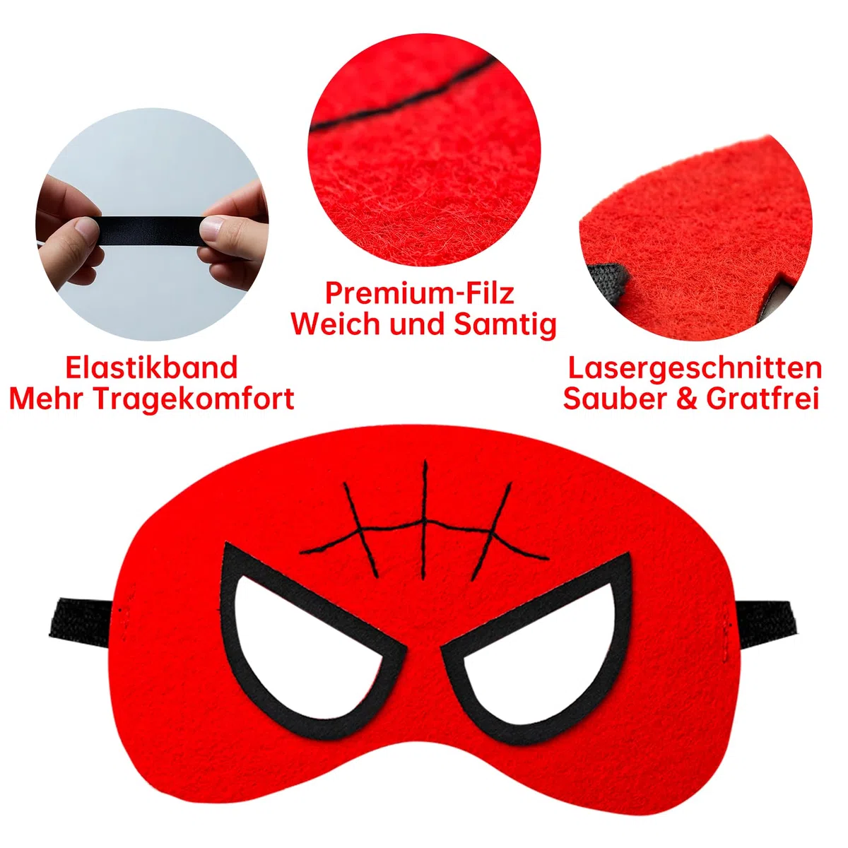 Set di maschere per feste, 12 pezzi, maschere in feltro per bambini, per Halloween, carnevale e costumi di carnevale, regali di compleanno per ragazzi e ragazze