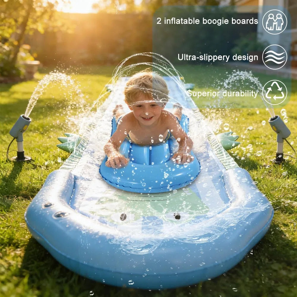 Scivolo Acquatico Giardino, Tappeto Scivoloso Acqua 550cm, Scivolo ad Acqua con Sistema di Nebulizzazione, Water Slide per Feste Estive, Prato e Giochi d' Acqua all' Aperto