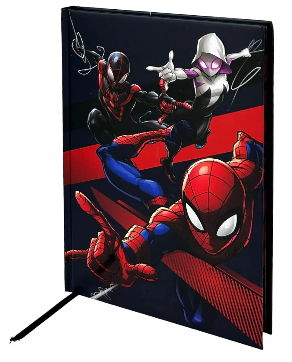 CARTOON Diario scuola Spiderman Marvel agenda 10 mesi per bambini scuola primaria elementari medie (Nero)