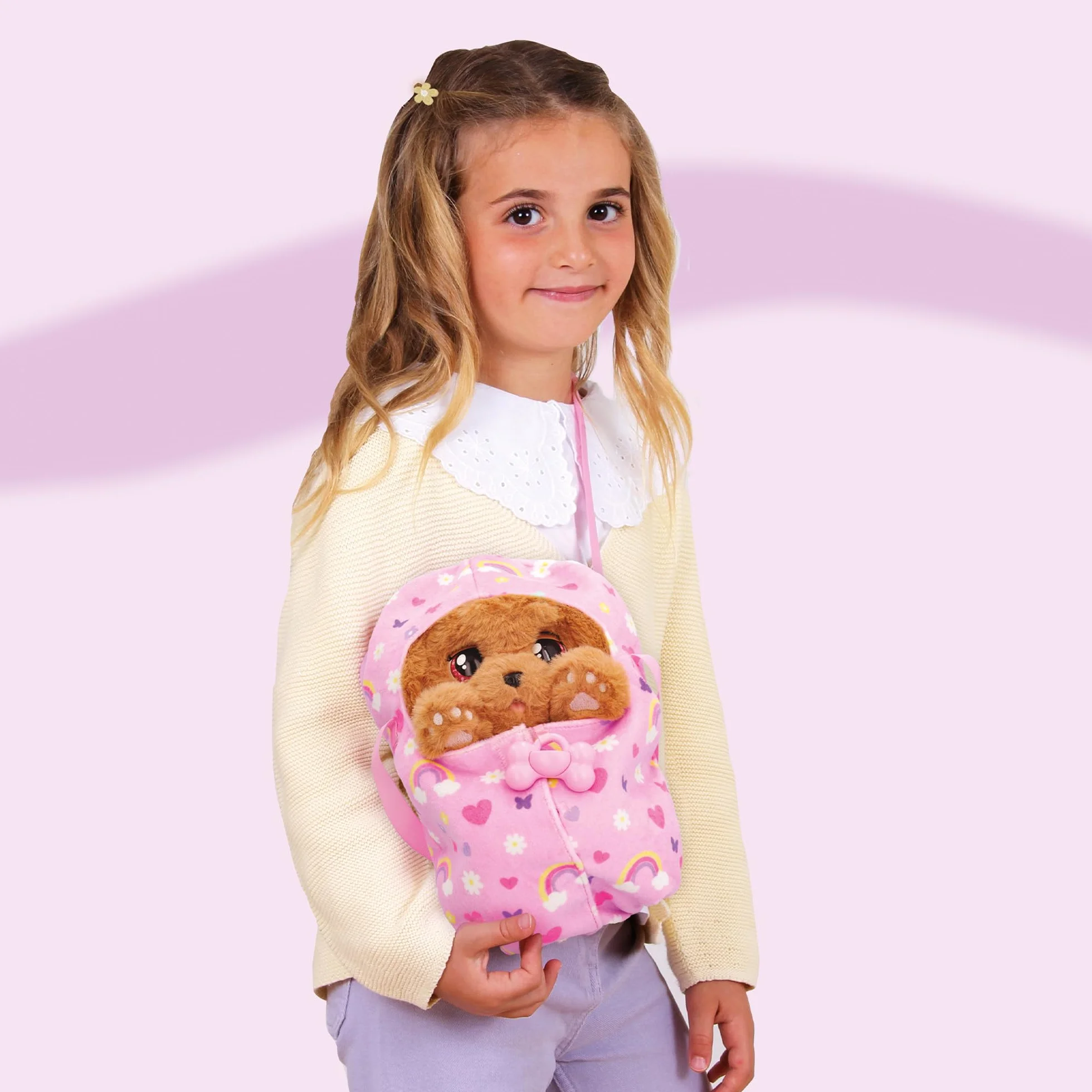 Baby Paws Cocker, Peluche Interattivo con Suoni, Apre e Chiude gli Occhi ed Include Borsetta, Copertina, Giocattolo Bambine e Bambini +3 Anni