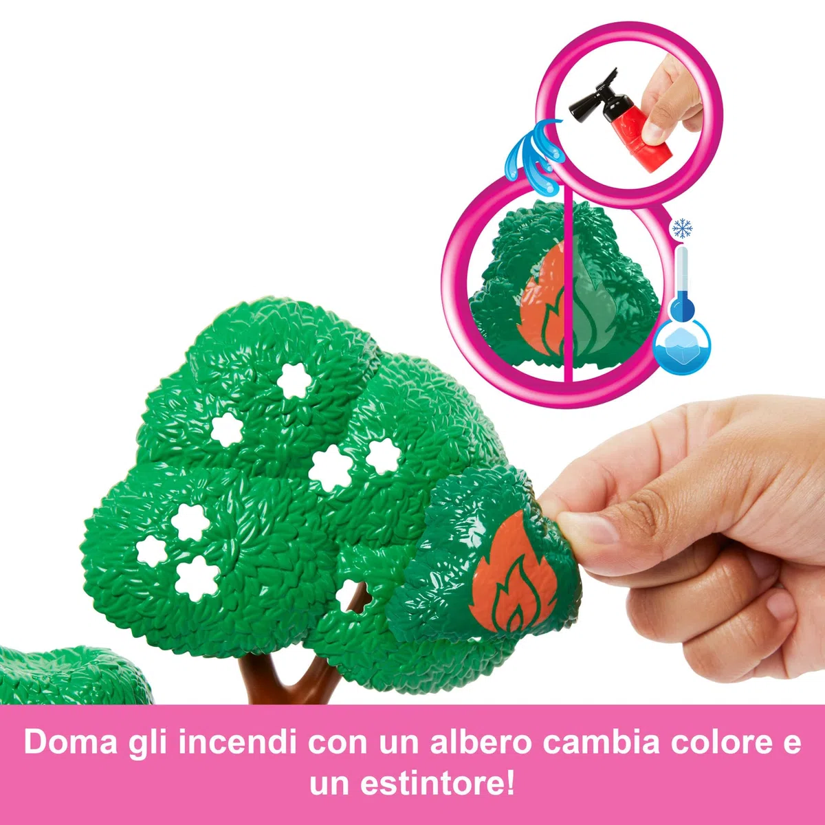 Barbie Carriere - Vigilessa del Fuoco, playset con bambola e caserma dei pompieri, include 2 cuccioli con effetto cambia colore, un albero e 10 accessori, giocattolo per bambini, 3+ anni, HRG55