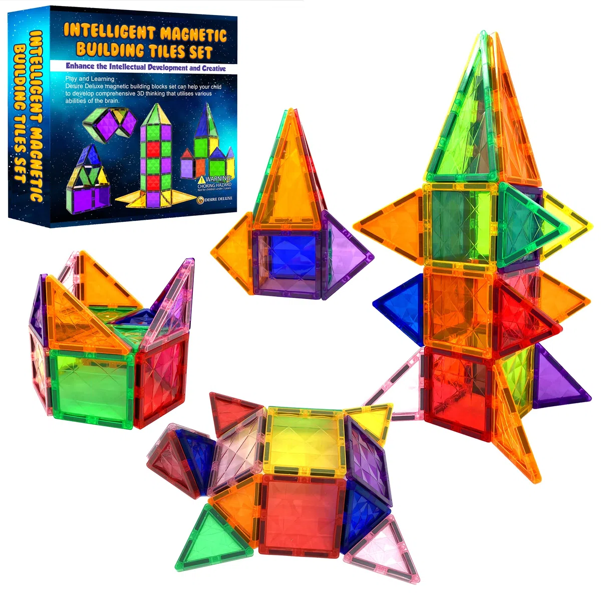 Gioco di Blocchi di Costruzione Magnetici – Blocchi Magnetici Educativi STEM per Bambini, Apprendimento Prescolare Sensoriale Montessori Giocattoli Magnetici per Bambini e Bambine 3+ Anni – 37 Pezzi