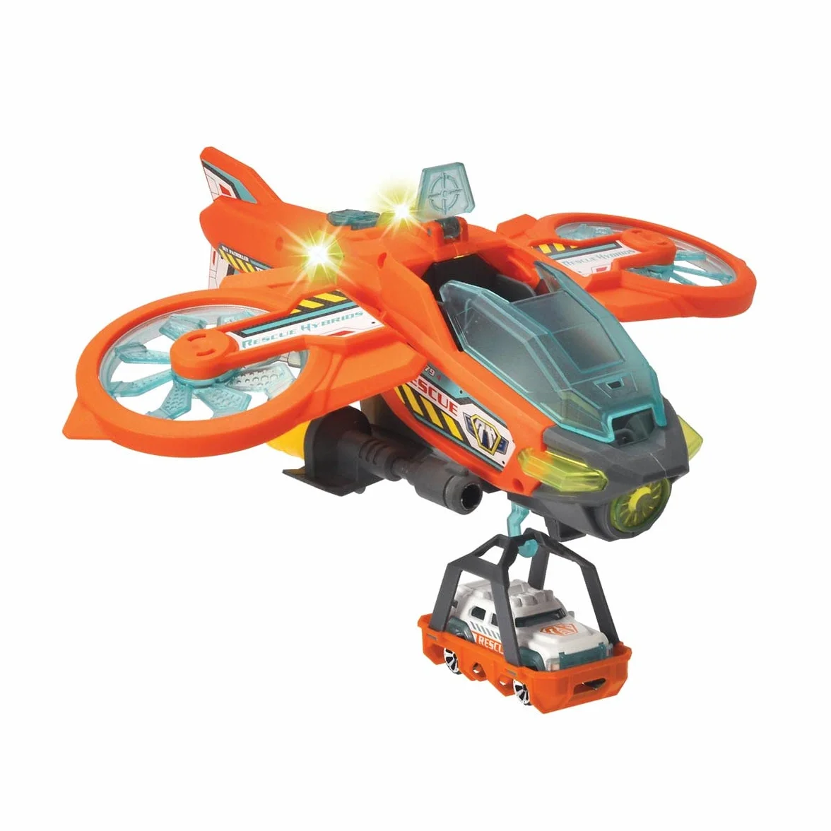 Dickie Toys - Elicottero giocattolo Sky Patroller (35 cm) - Aereo di salvataggio con ali pieghevoli e funzione di spruzzatura dell'acqua, elicottero giocattolo per bambini dai 3 anni in su,