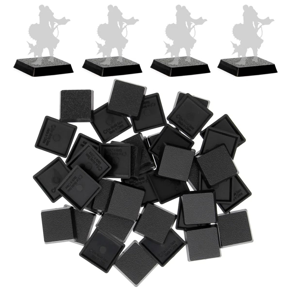 Evemodel 40 pezzi quadrati modello Bases base in plastica per tavolo di sabbia, giochi di guerra, tavolo e gioco in miniatura (20 mm)