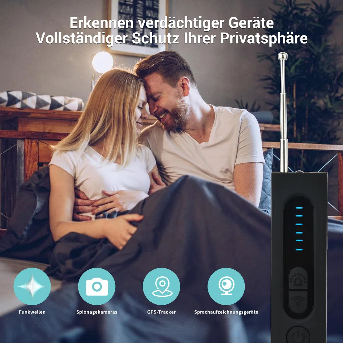 Rilevatore di Telecamera Micro Spia: Rilevatore di Bug RF Senza Fili per Telecamera Nascosta, Anti-Spia GPS Tracker Scanner Nascosto GSM Dispositivo di Ascolto Finder per Ufficio a Casa Hotel