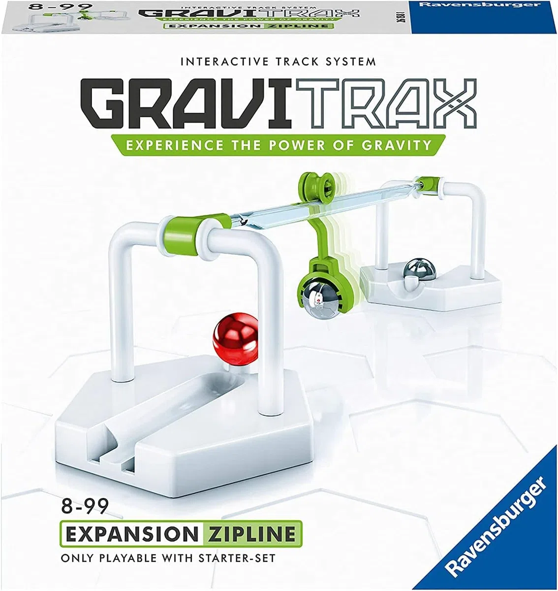 Ravensburger - GraviTrax Zipline, Accessorio per Pista di Biglie, Gioco Interattivo ed Educativo STEM, per Bambini 8+ Anni e Adulti, Compatibile con GraviTrax Starter-Set