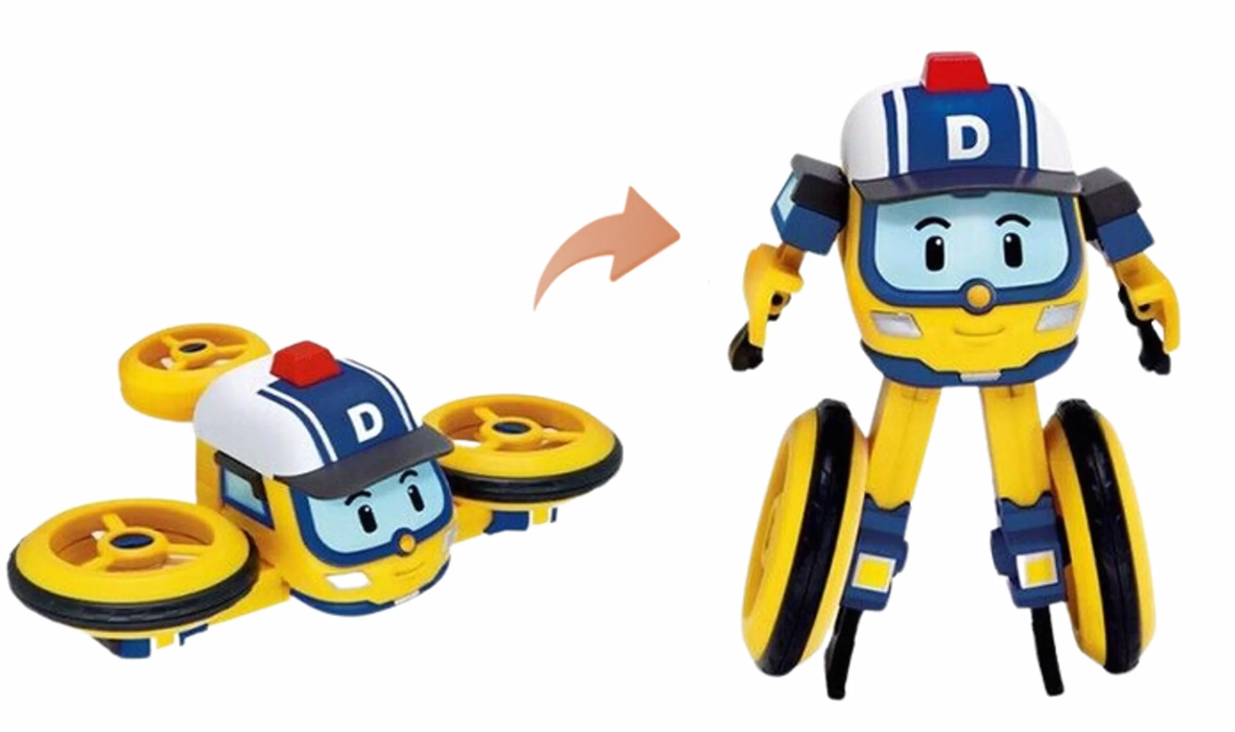 Silverlit – Robocar Poli – Drooney – Figura Veicolo trasformabile 2 in 1 – Robot articolato – 10 cm – dai 3 Anni