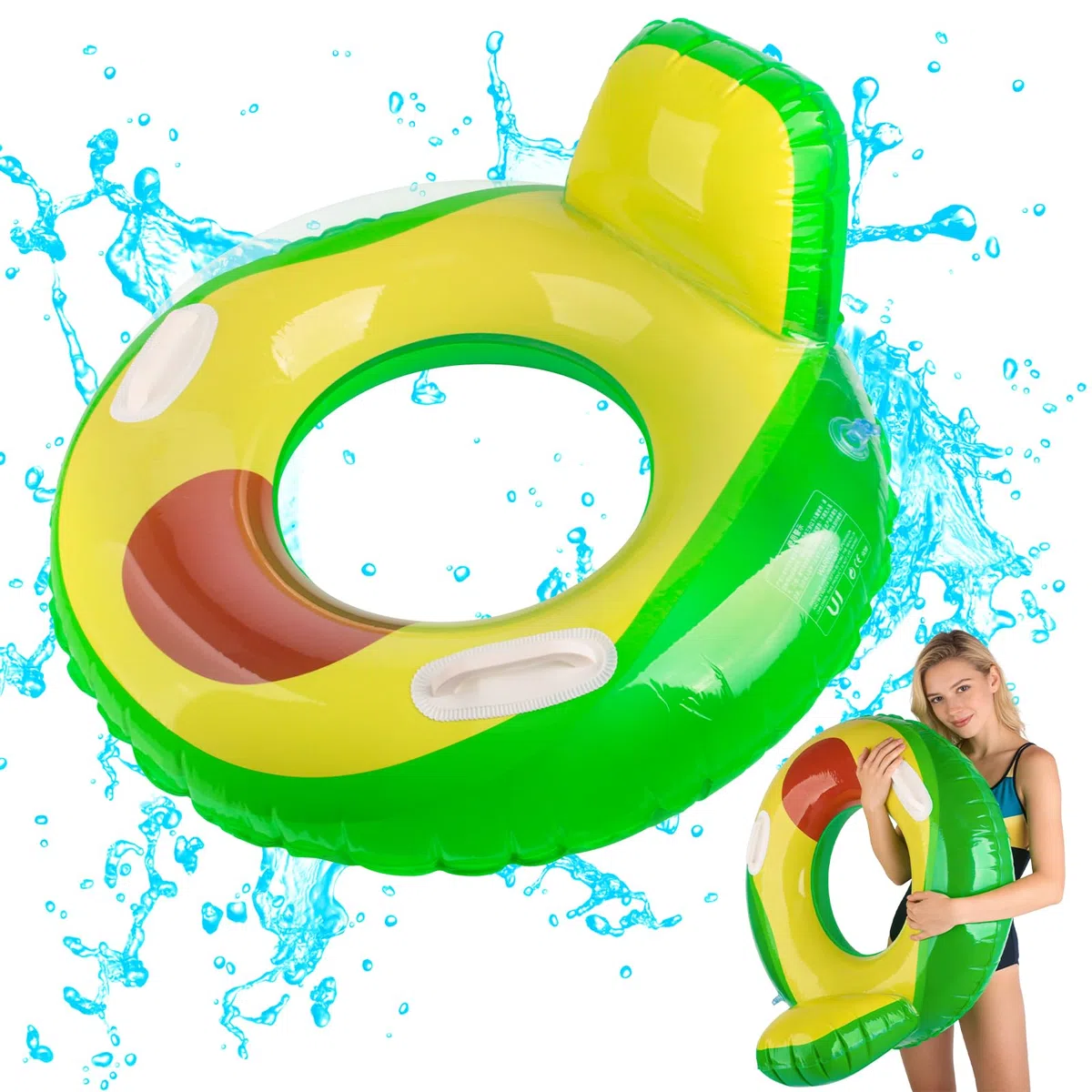 Salvagente gonfiabile per adulti, a forma di avocado, per piscina, sport acquatici, estate, spiaggia, feste