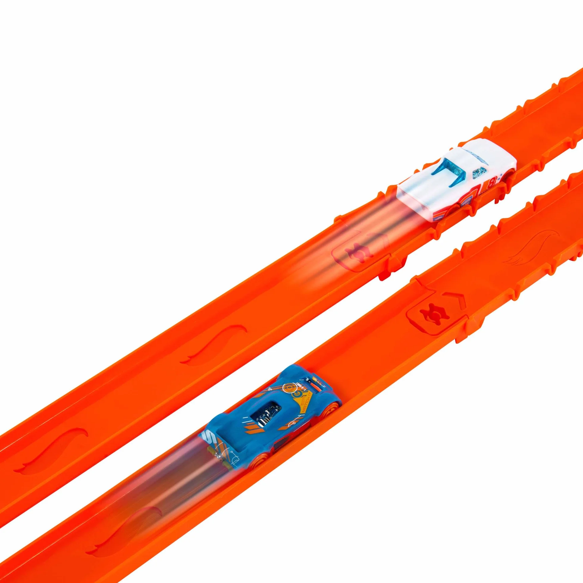 Hot Wheels - Track Creator Pista Deluxe, Set con 2 macchinine in Scala 1:64 Incluse e 7 Metri di Pezzi Speed Snap Track e connettori con Diverse Lunghezze, Giocattolo per Bambini, 3+ Anni, JDW42