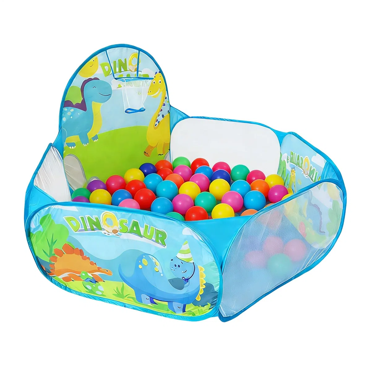 Piscina di palline, tenda pieghevole con cestino da basket, piscine con palline rinforzate, per interni ed esterni, camera, bambini e ragazze, compleanno e Natale