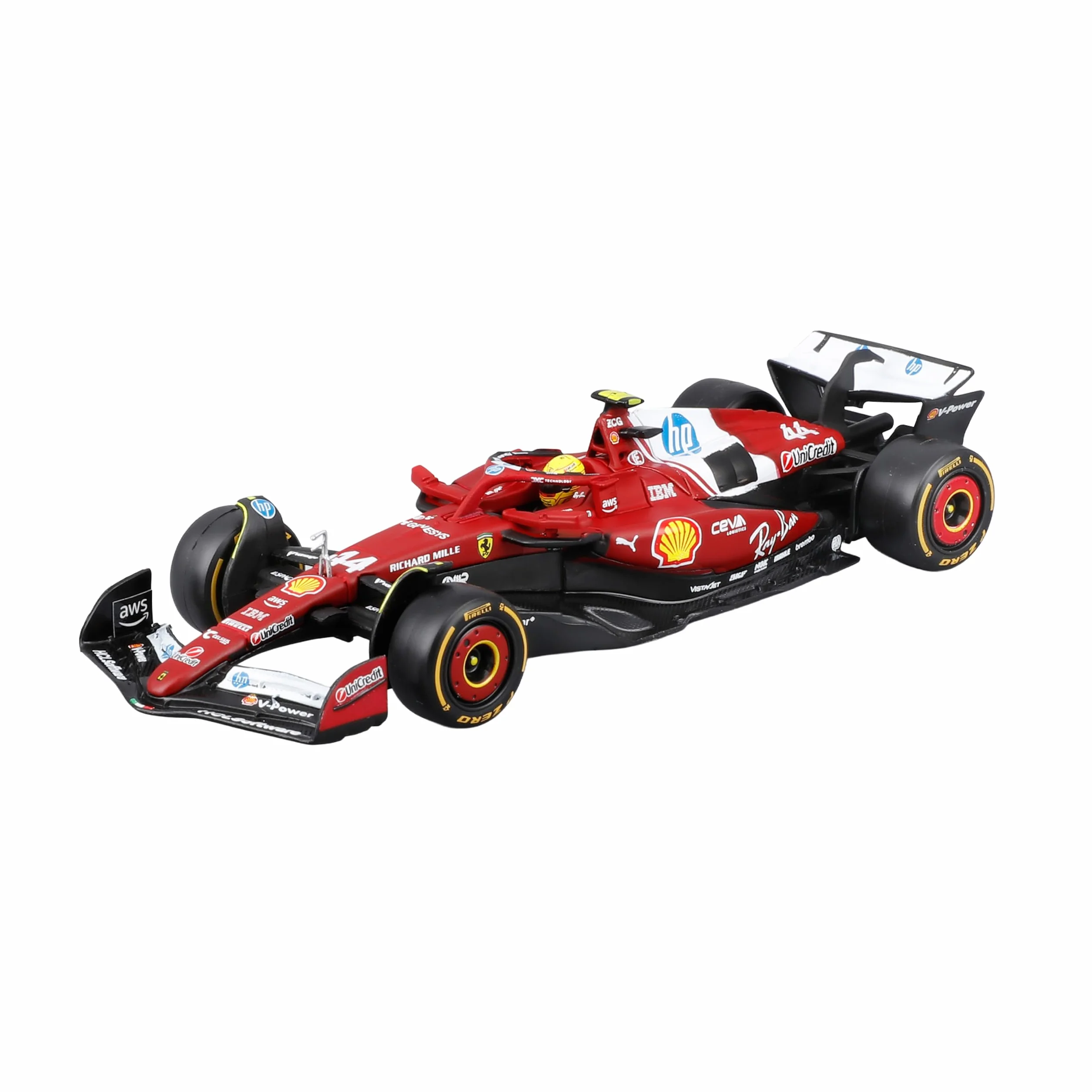 Bburago Ferrari SF-25 F1 2025 #44 Hamilton Diecast 1:43 Replica Dettagliata Teca Basetta Licenza Ufficiale Ferrari