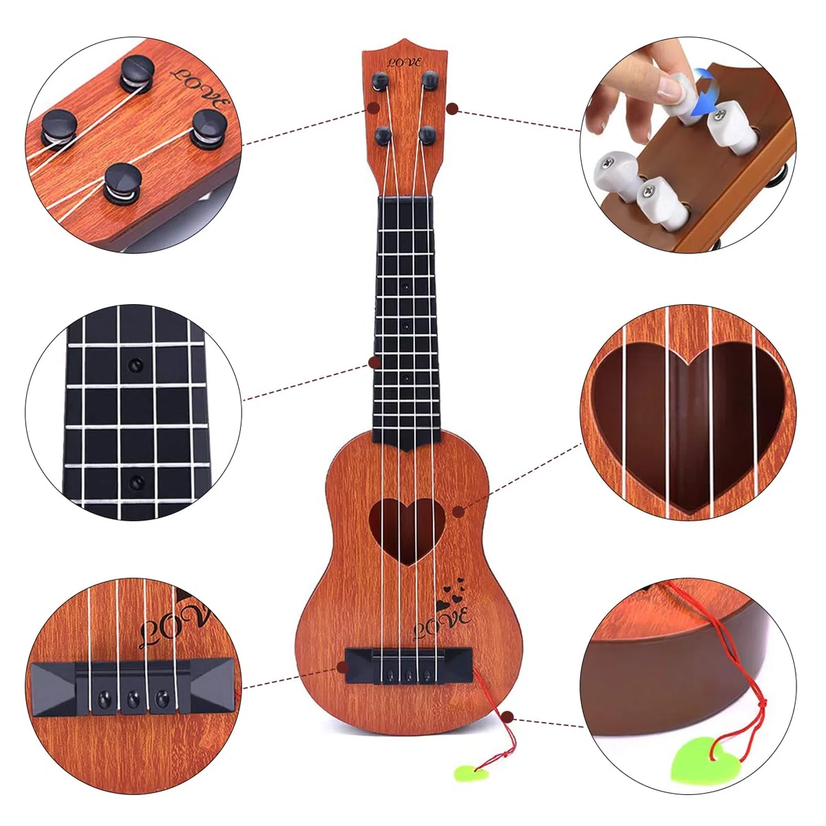 Chitarra ukulele bambini giocattoli dai 3 anni in su, strumenti musicali per bambini dai 3 4 5 anni in su, ragazza e ragazzo, regalo ragazza ragazzo 3 4 5 6 7 anni