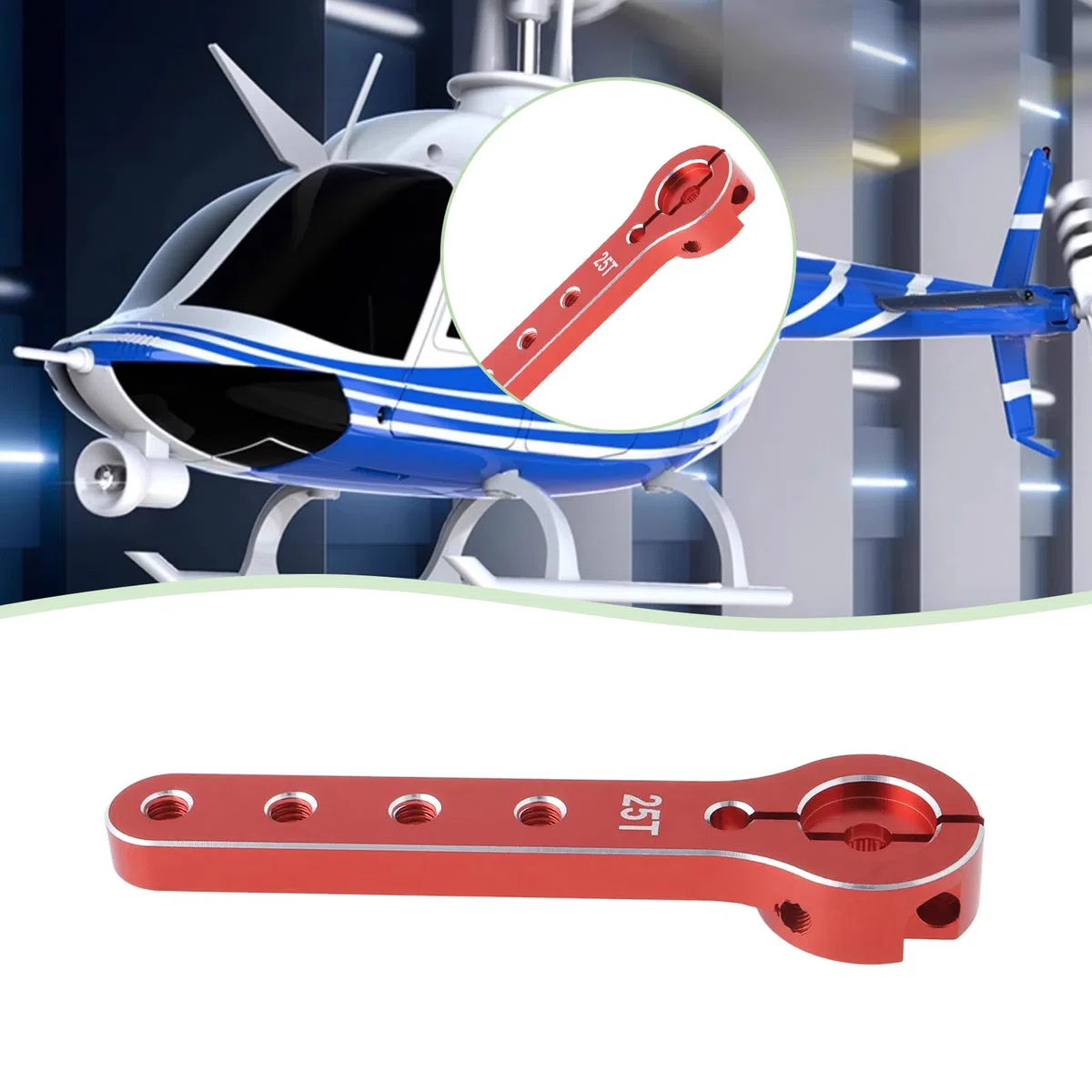 OTOTEC 2 pezzi 25T RC estensione sterzo servo braccio lunghezza totale 56 mm compatibile con aeroplani Balsa 30-100CC compatibile con Futaba, rosso