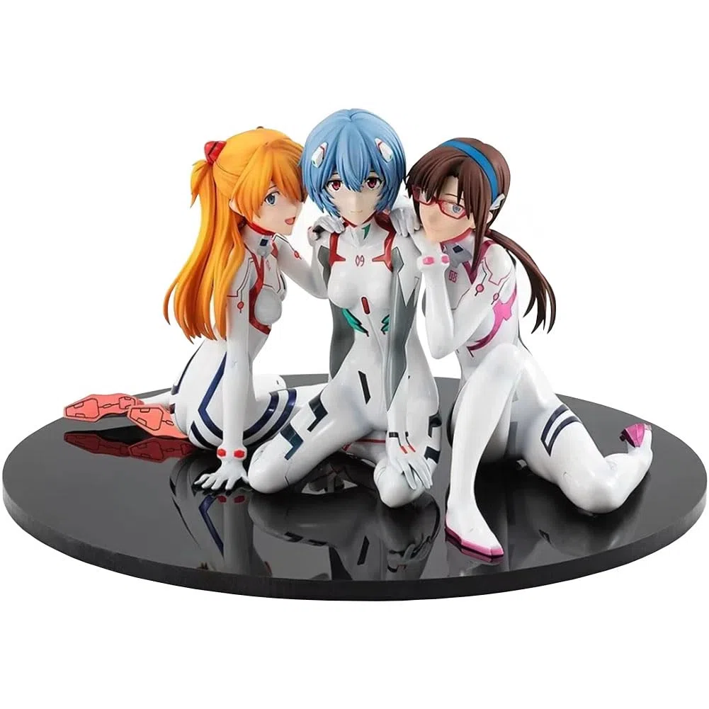 Zhongkaihua Ayanami Rei Mari Makinami Illustrious Asuka Langley Soryu Figura, statuetta anime modello in PVC case computer decorazione da scrivania da collezione (8 cm)