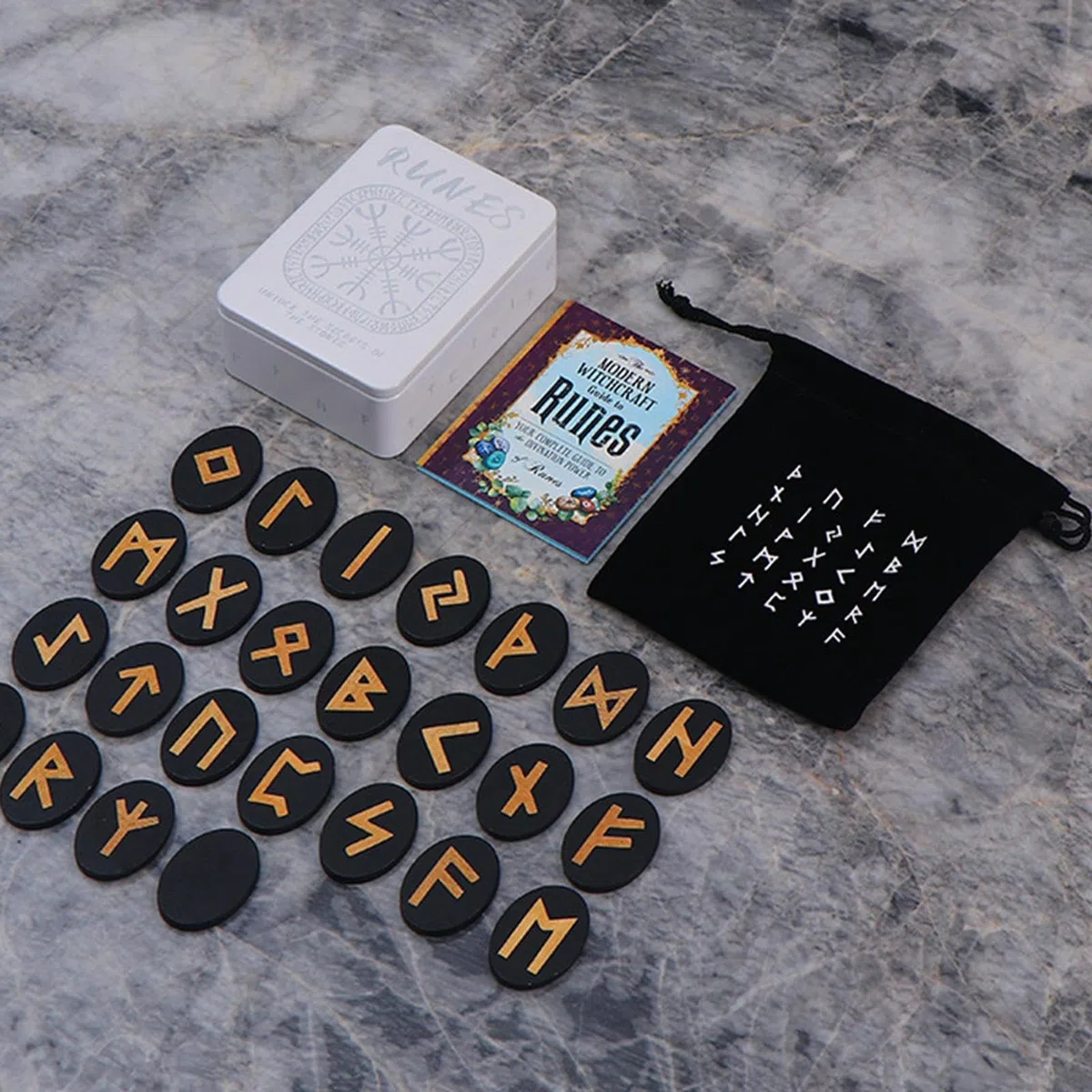 Set di in legno | da meditazione con manuale e borsa per riporlo, set di gioco di divinazione delle mitologiche, in legno per principianti, divinazione, meditazione