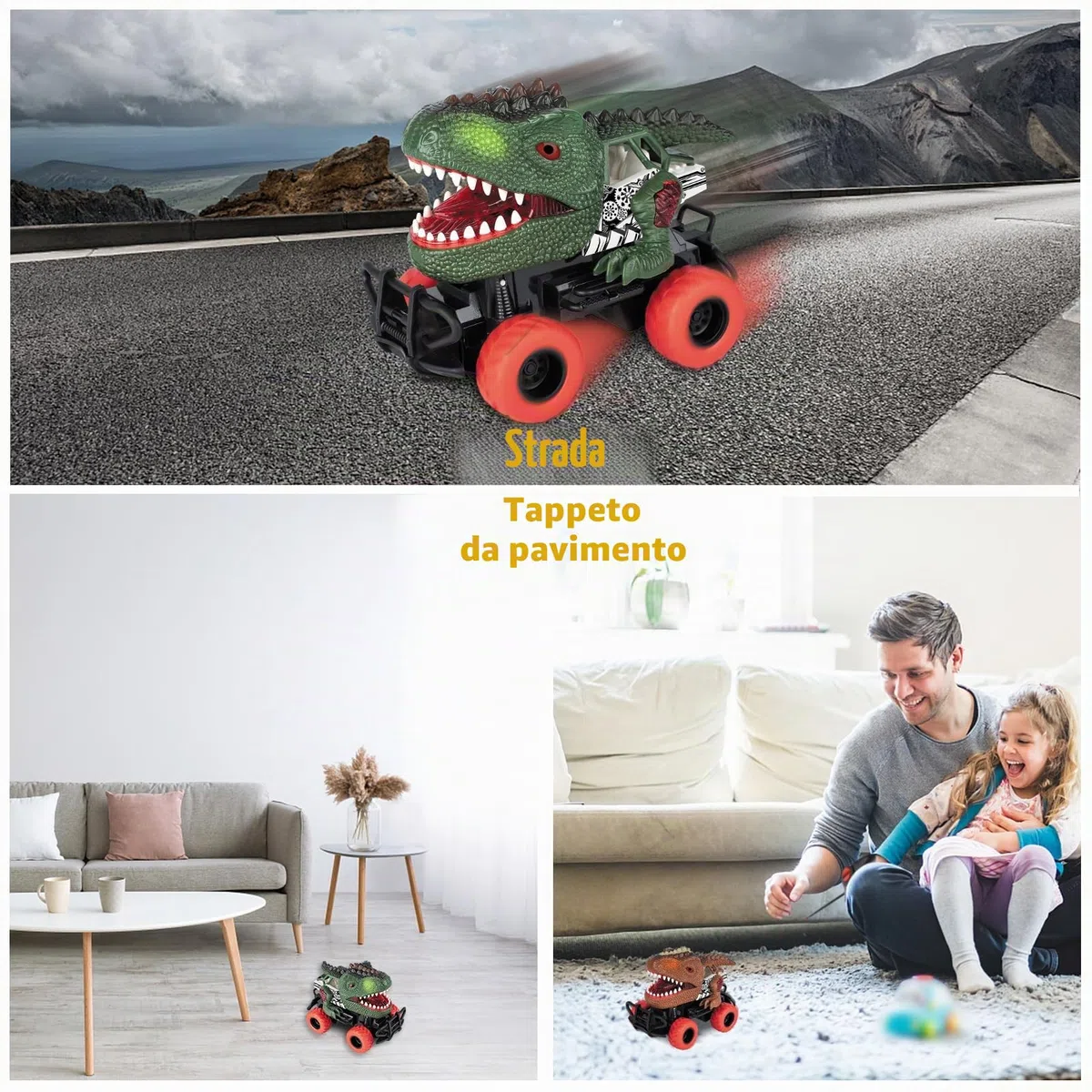 Delycazy Dinosauri Giocattolo per Bambini 3 4 5 6 7 8 Anni, Macchina Telecomandata Macchinine per Bambini, Camion Giocattolo Regalo per Bambino
