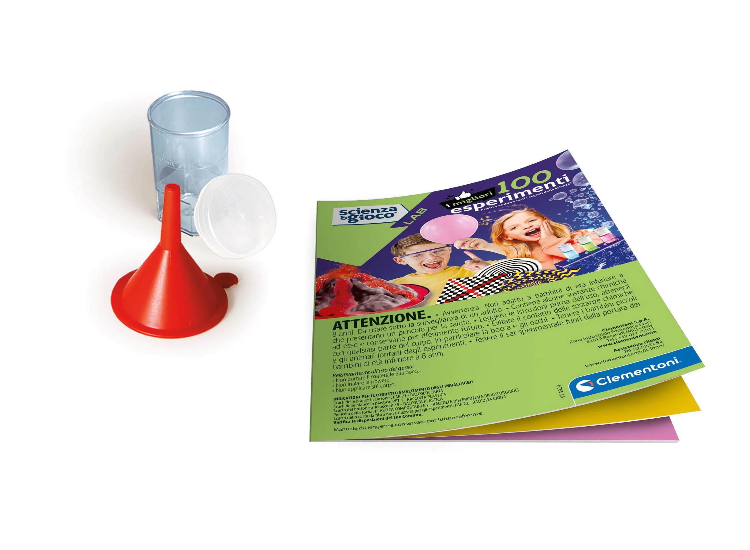 Clementoni Scienza e Gioco Lab - I Migliori 100 Esperimenti, Laboratorio di Scienze Bambini 8+ Anni per Scoprire Discipline Come Chimica, Fisica, Botanica, Gioco Made in Italy, Lingua Italiana, 19395